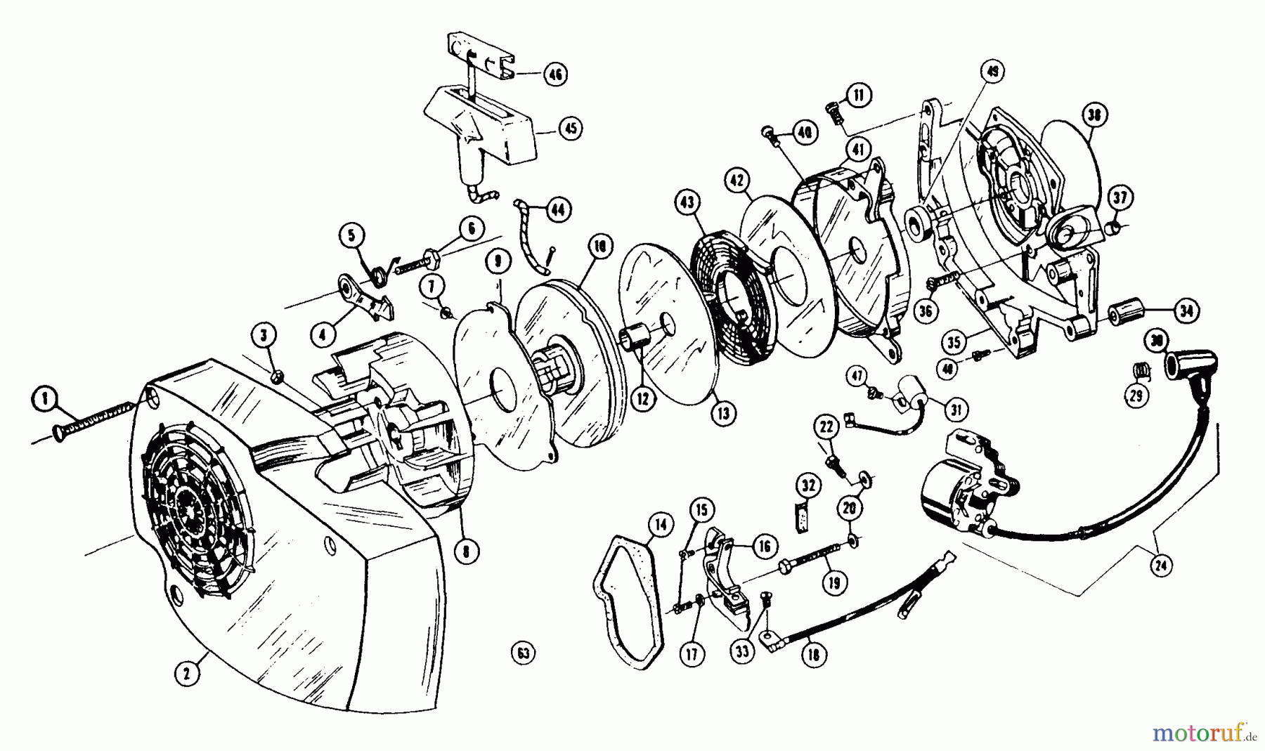  Poulan / Weed Eater Motorsägen 306A - Poulan Chainsaw Starter Assembly