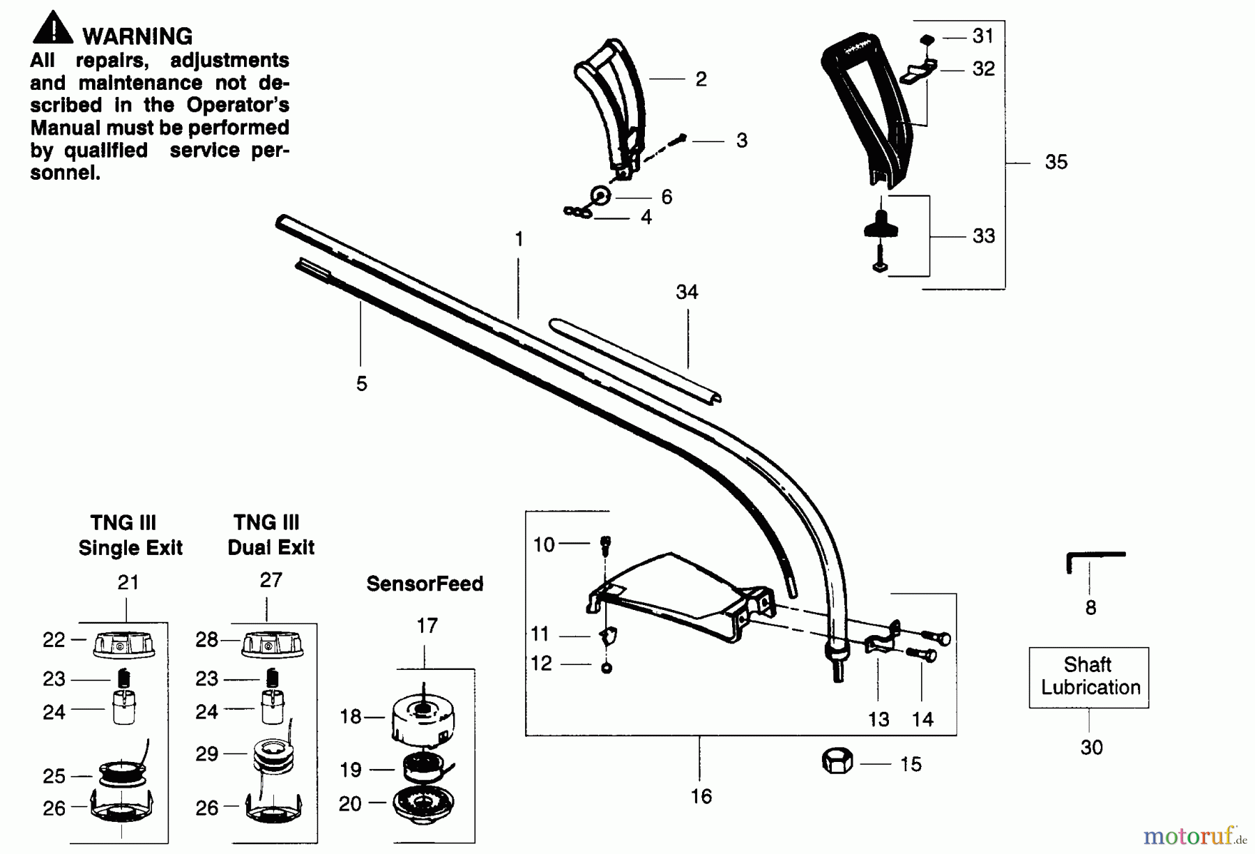  Poulan / Weed Eater Motorsensen, Trimmer GTI16 - Weed Eater String Trimmer DRIVE SHAFT & CUTTING HEAD