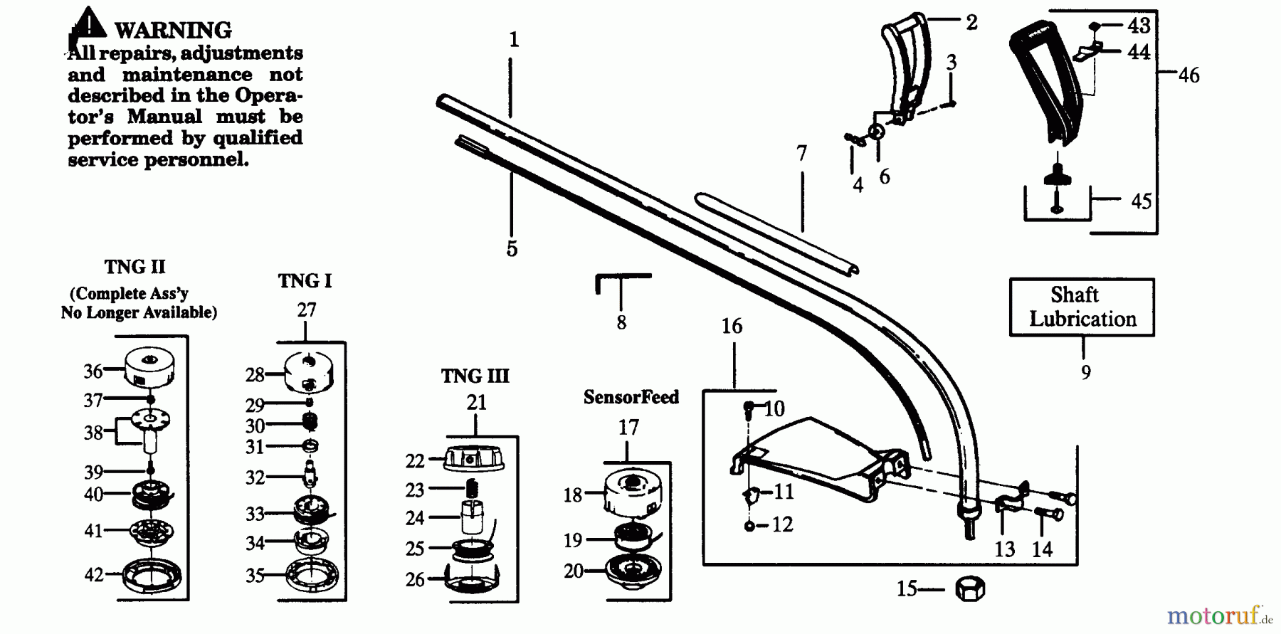  Poulan / Weed Eater Motorsensen, Trimmer GTI17 - Weed Eater String Trimmer DRIVE SHAFT & CUTTING HEAD