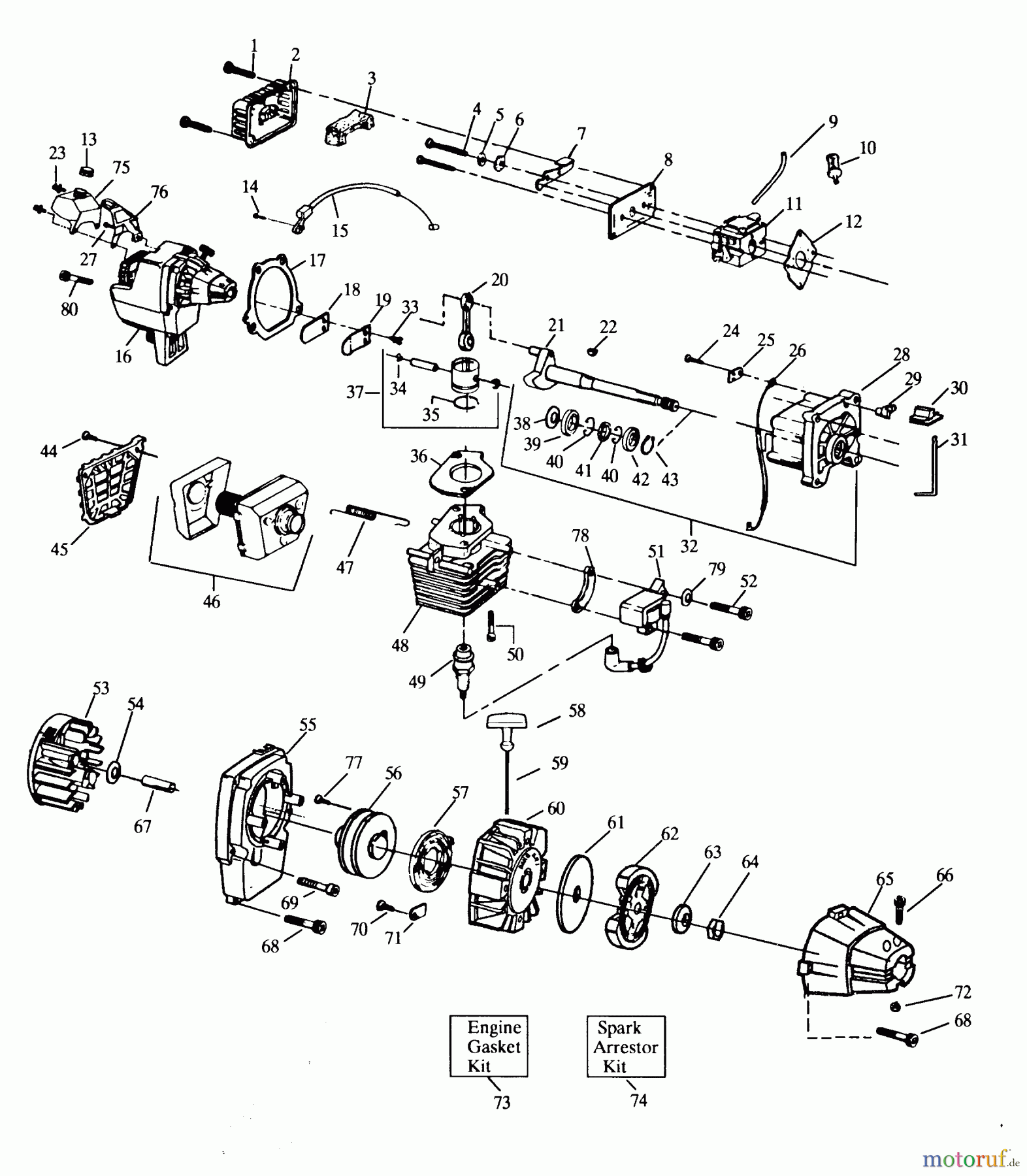 Poulan / Weed Eater Motorsensen, Trimmer PLT2248 - Paramount String Trimmer ENGINE & SHROUD