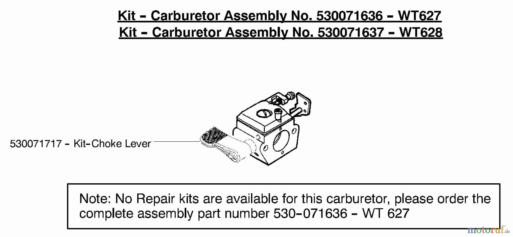  Poulan / Weed Eater Motorsensen, Trimmer PP035 - Poulan Pro String Trimmer Carburetor Assembly (WT627) P/N 530071636