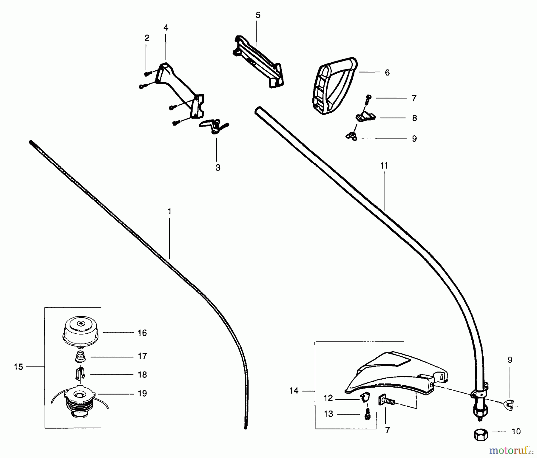  Poulan / Weed Eater Motorsensen, Trimmer PT3000 - Poulan String Trimmer Cutting Head & Driveshaft