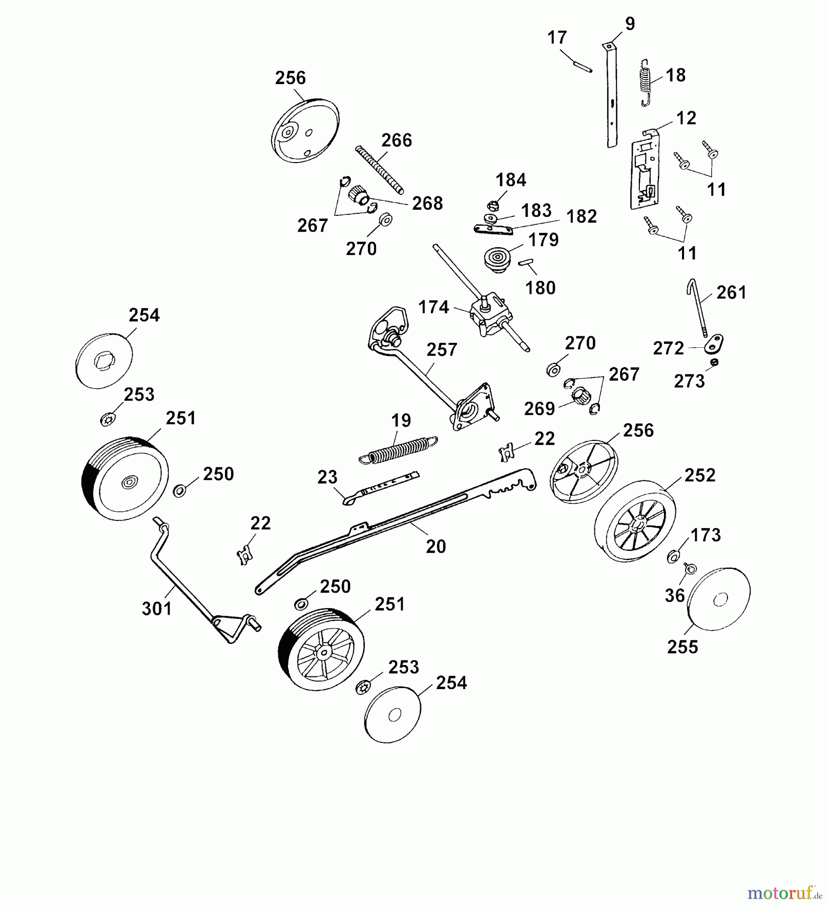  Wolf-Garten Motormäher mit Antrieb Premio 40 BA 4015008 Serie A  (2004) Höhenverstellung, Räder