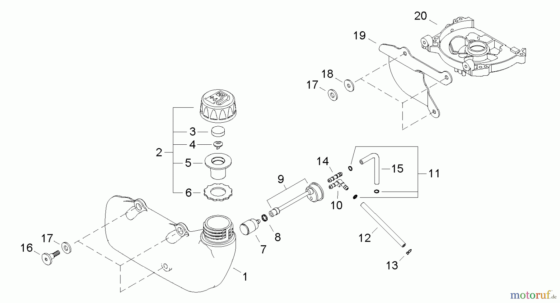  Shindaiwa Heckenscheren DH231 - Shindaiwa Hedge Trimmer, Dual-Sided, S/N: T09213001001 - T09213999999 Fuel Tank