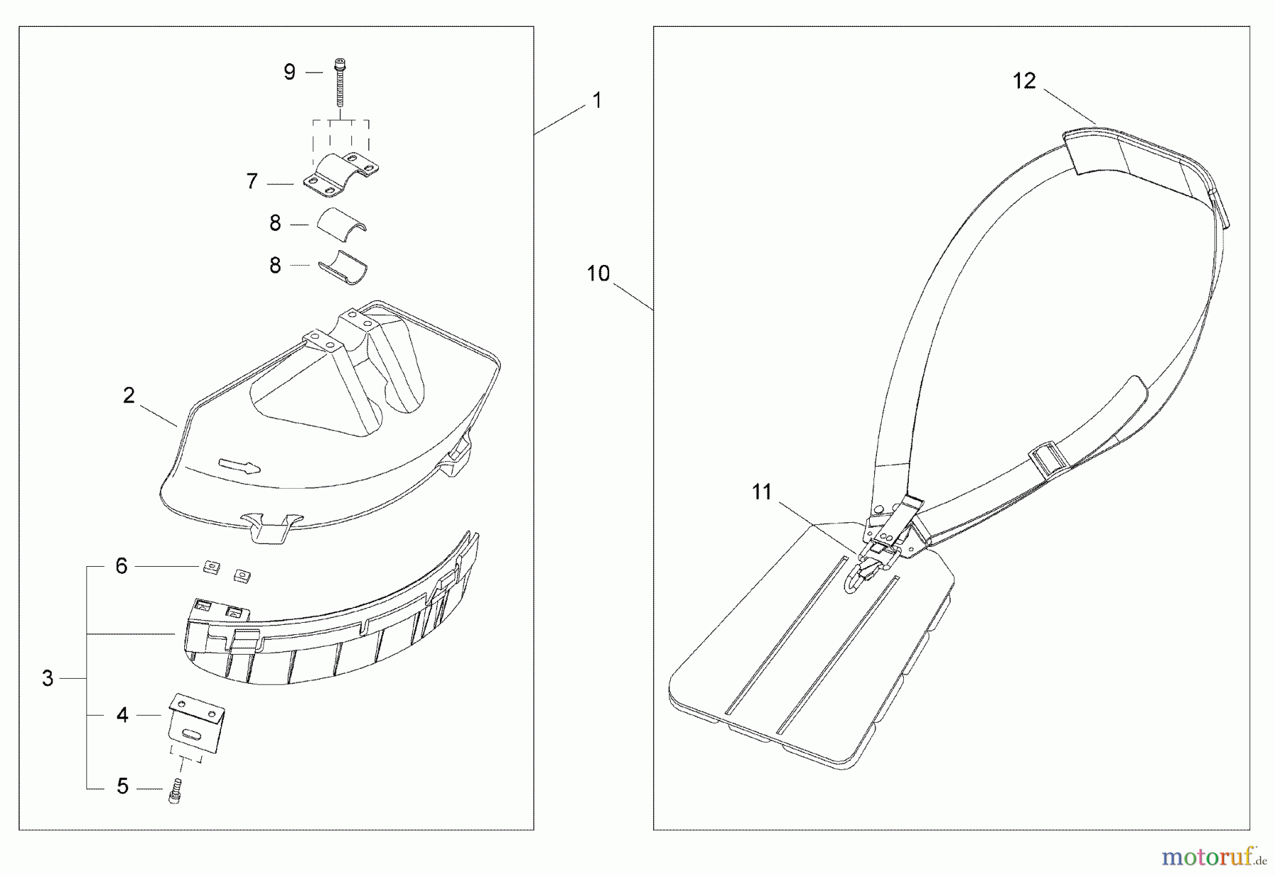  Shindaiwa Trimmer, Faden / Bürste C3410 - Shindaiwa String Trimmer / Brush Cutter Debris Shield, Harness