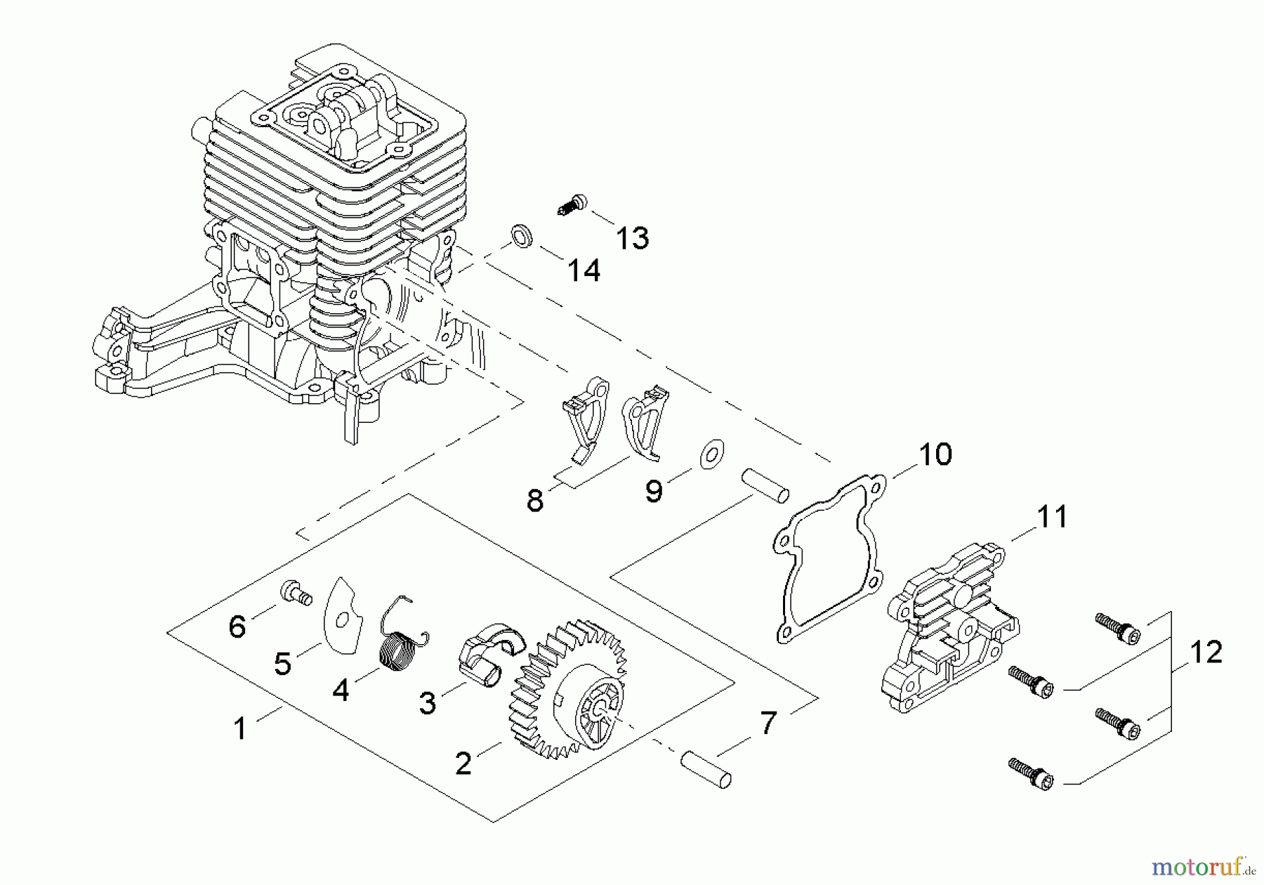 Shindaiwa Trimmer, Faden / Bürste C344 - Shindaiwa String Trimmer / Brush Cutter, S/N: T15213001001 - T1521399 Cam Gear