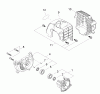 Shindaiwa F222- String Trimmer Listas de piezas de repuesto y dibujos Engine Cover / Muffler Cover / Crankcase