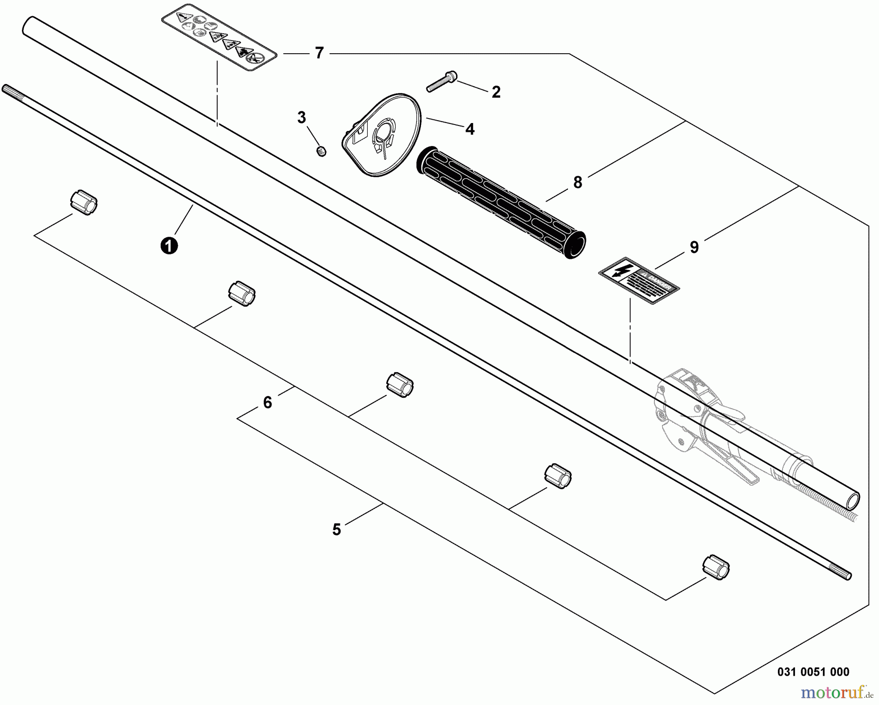  Shindaiwa Heckenscheren AH242 - Shindaiwa Articulating Hedge Trimmer, S/N: T17412001001 - T1741299999 Driveshaft, Main Pipe