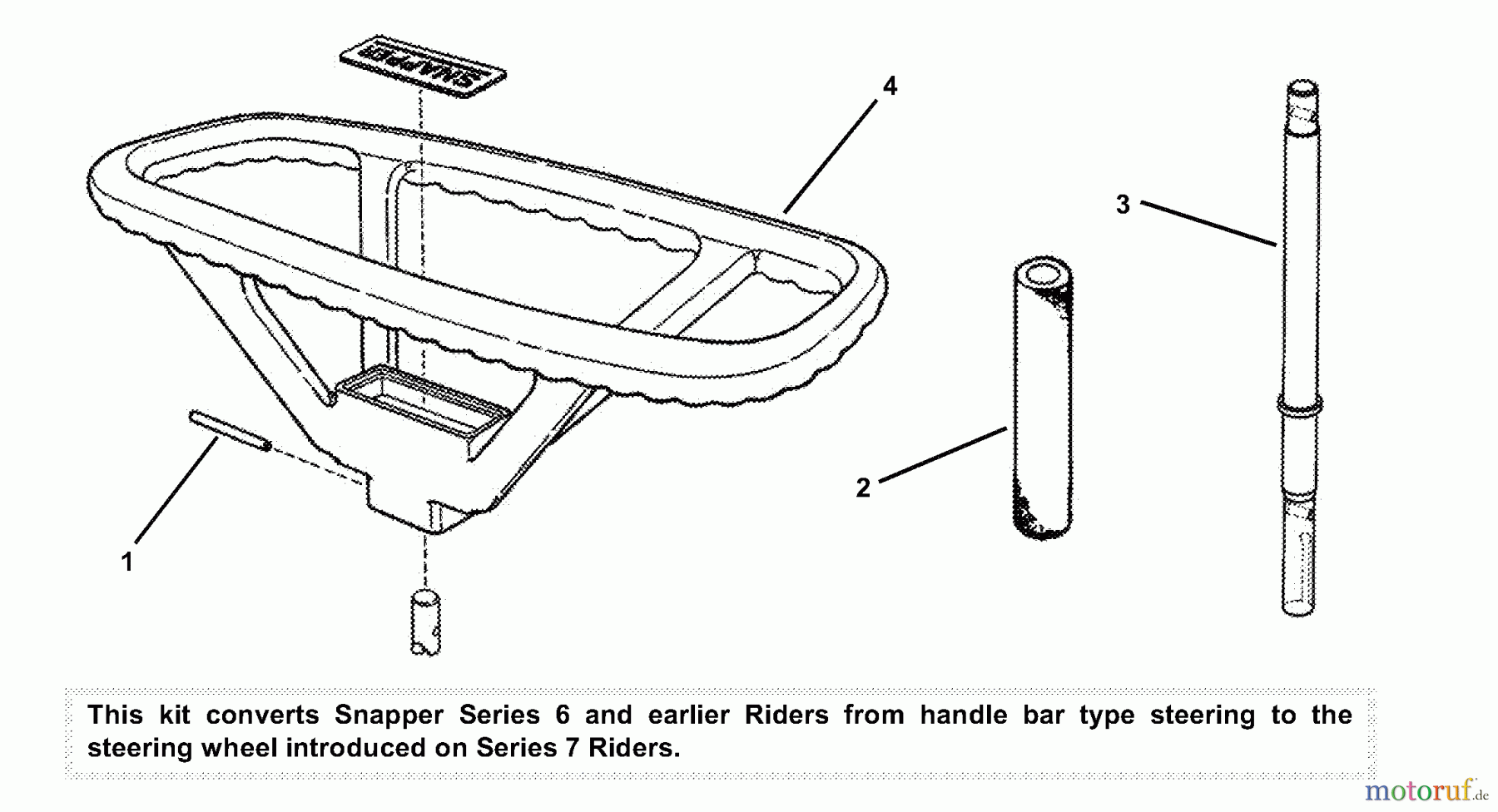 Snapper Zubehör. Rasenmäher 7060950 - Snapper Steering Wheel Coversion Kit (Series 6 & Earlier) Conversion Kit