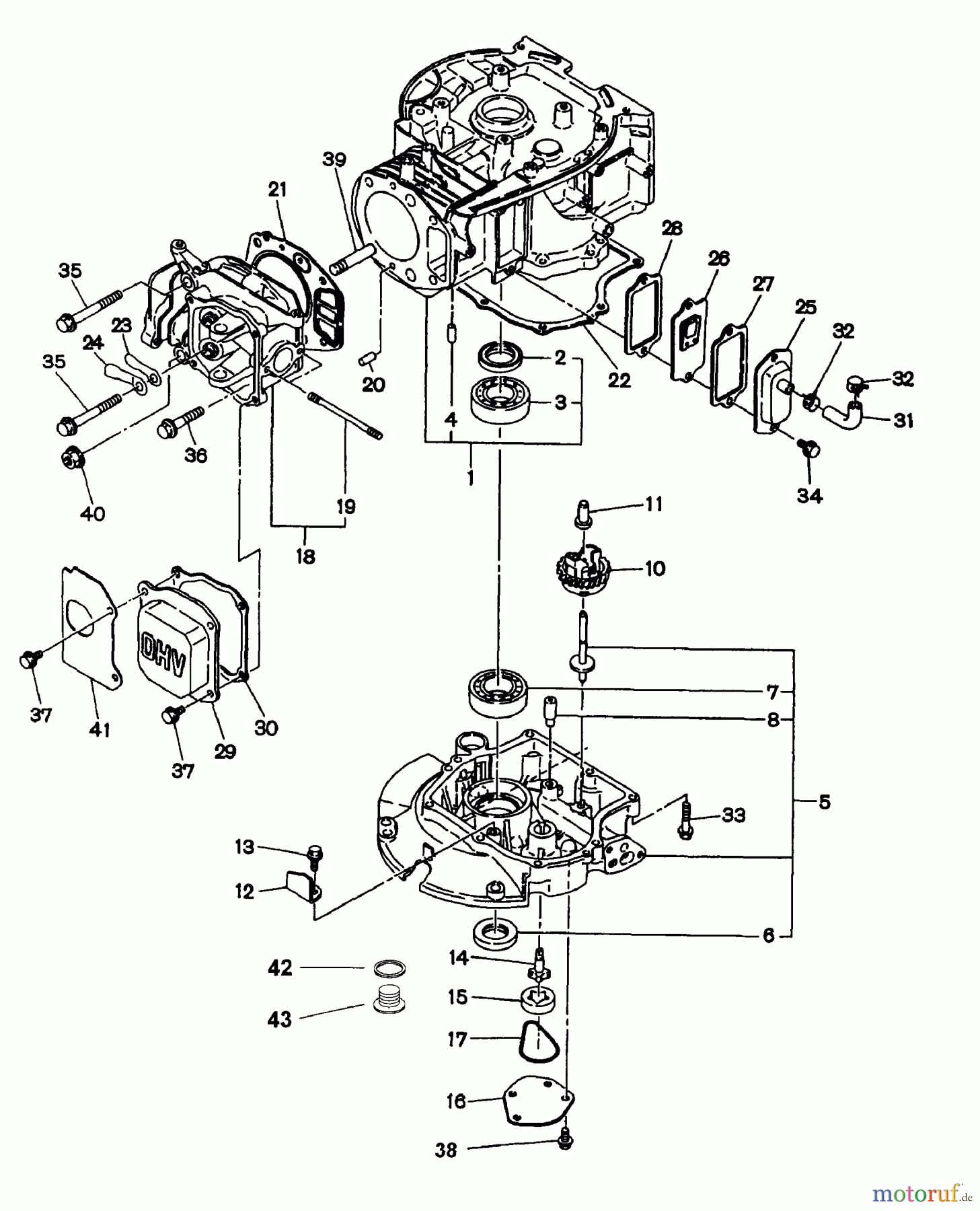 Snapper Motoren WO1-180V - Snapper 6.5 HP OHV Robin Engine, 4-Cycle Crankcase