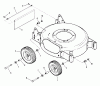 Snapper D20380 - 20" Walk-Behind Mower, 3.8 HP, Steel Deck, Series 0 Listas de piezas de repuesto y dibujos Wheels, Guards, Axles (OPP Models Only)