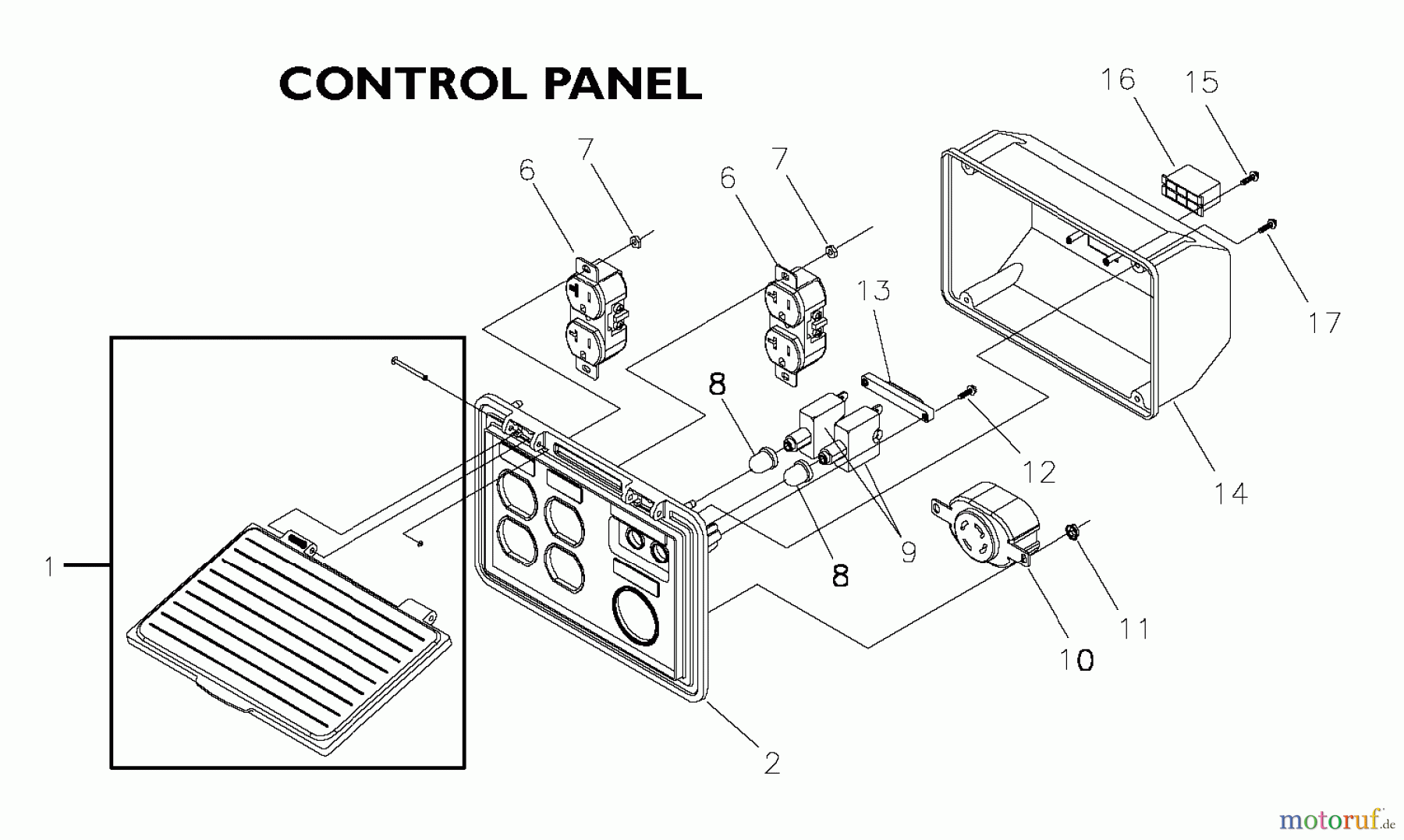 Snapper Sonstiges G56000 (030215-1) - Snapper 5600 Watt Generator, 10 HP CONTROL PANEL