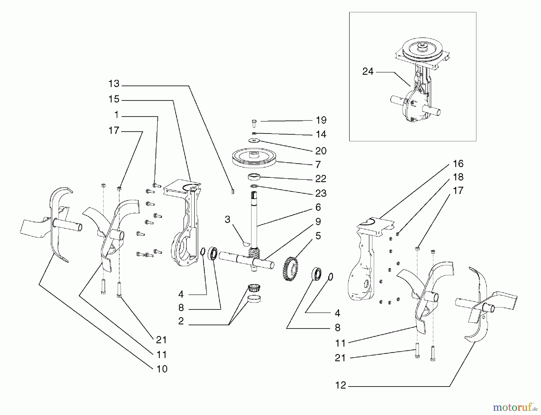  Snapper Motorhacken und Kultivierer 5521FT (1695578) - Snapper Front Tine Tiller, 5.5 HP Tine Assembly Group