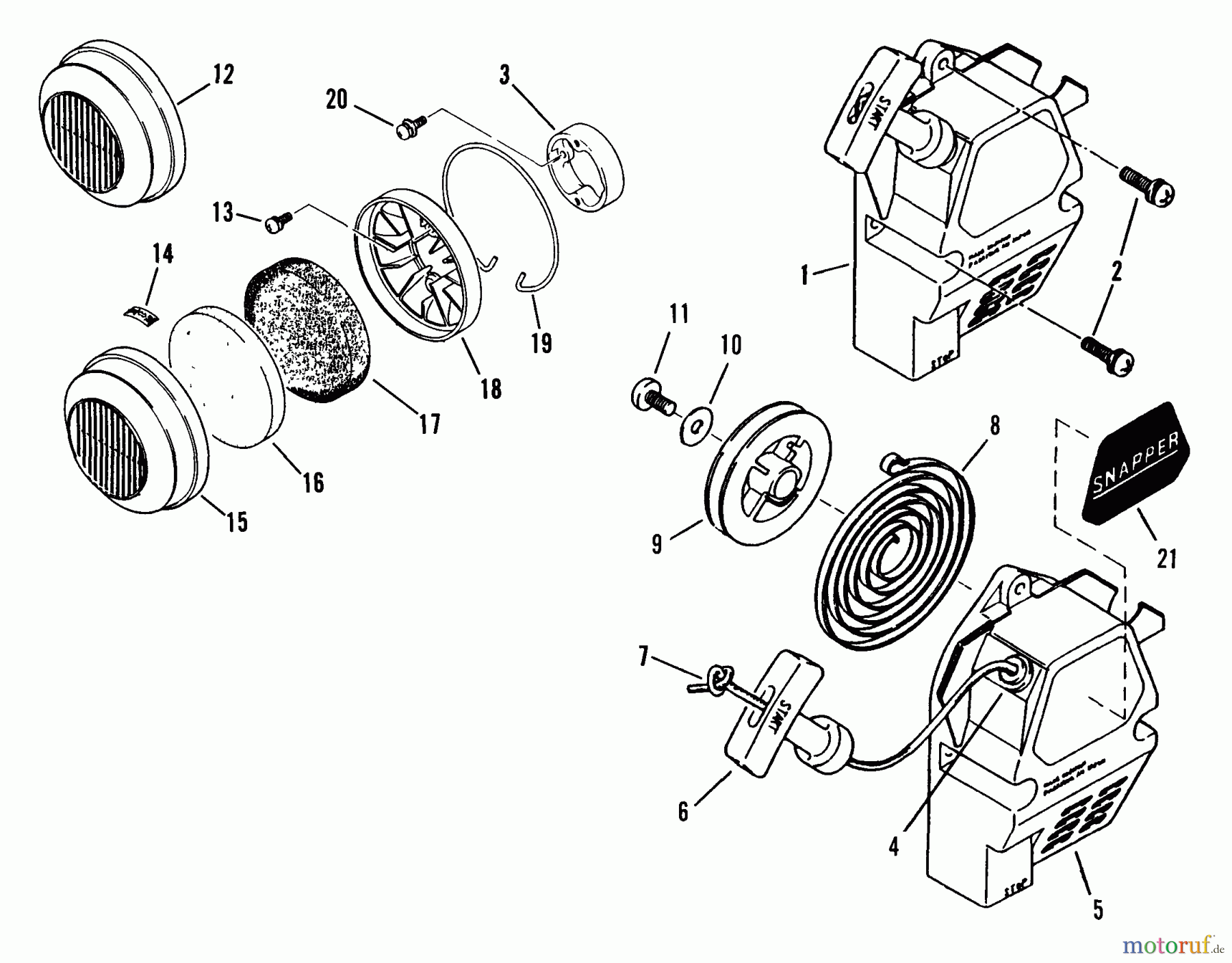 Snapper Trimmer RT2451 - Snapper Walk-Behind Trimmer RT2451 Recoil Starter Assmy