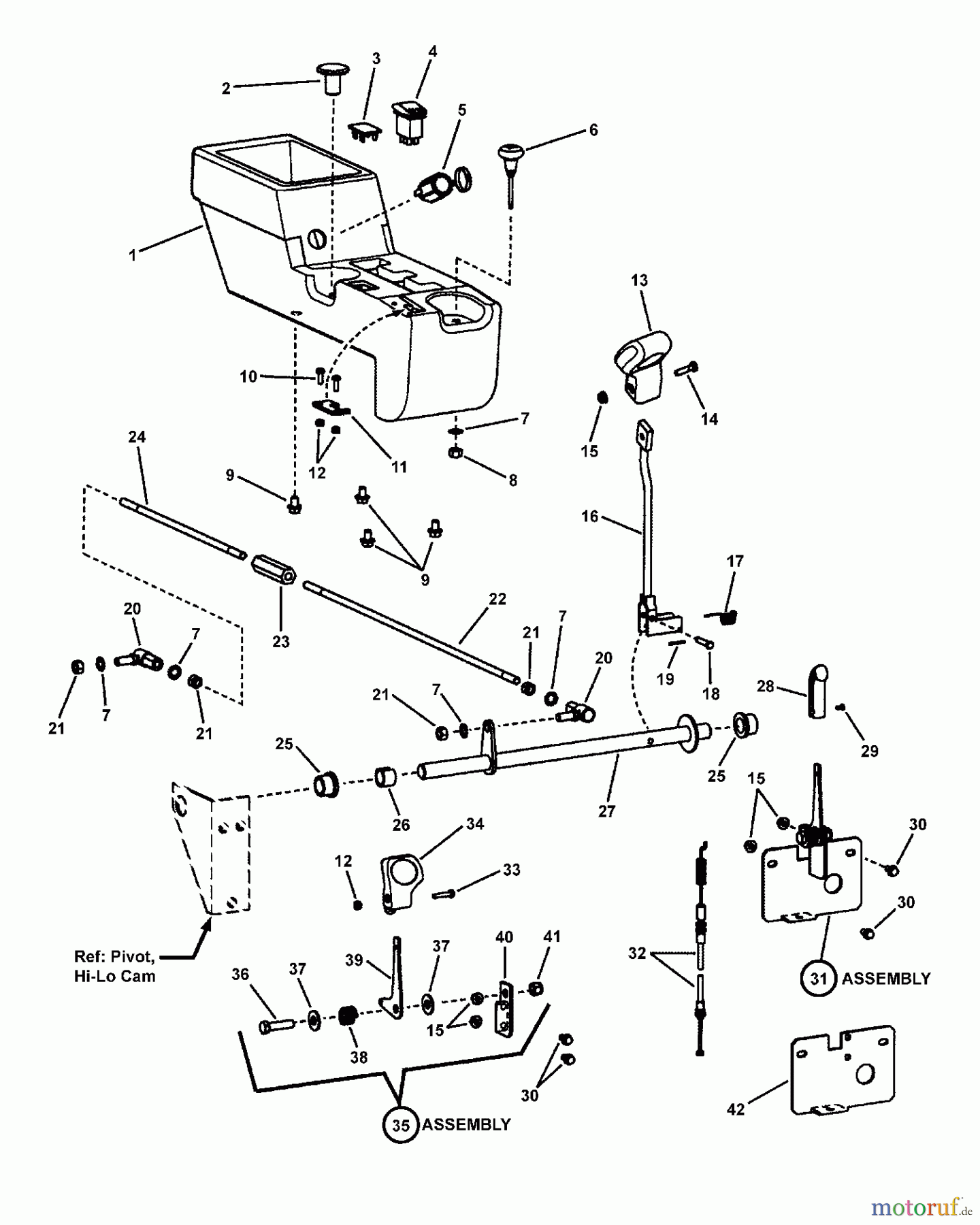  Snapper Utility Vehicles UVG1621BV (7085632) - Snapper Turf Cruiser Utility Vehicle, 16 HP, Series 1 SEAT PEDESTAL GROUP- Controls