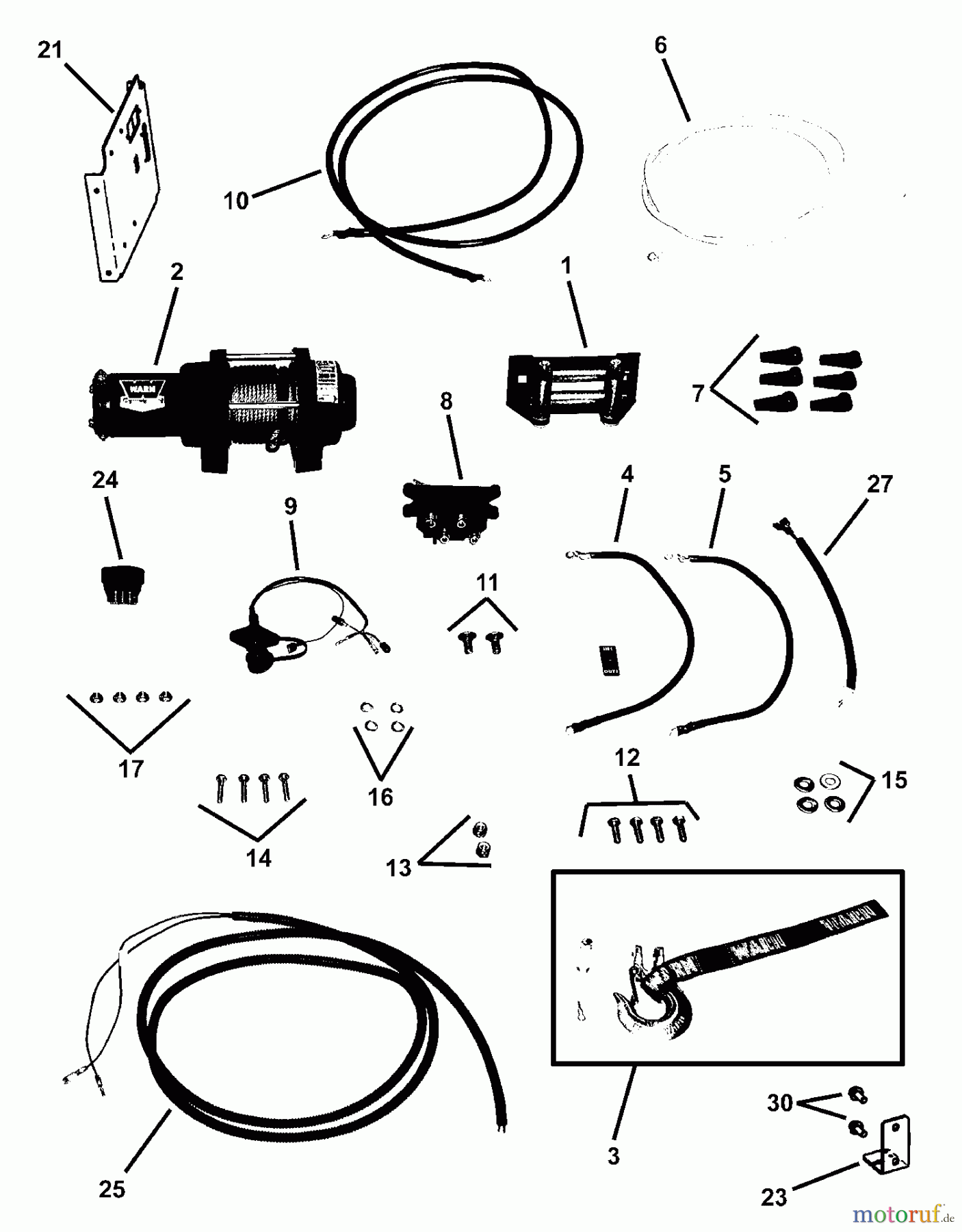  Snapper Zubehör 7600012 - Snapper Winch Kit WINCH KIT
