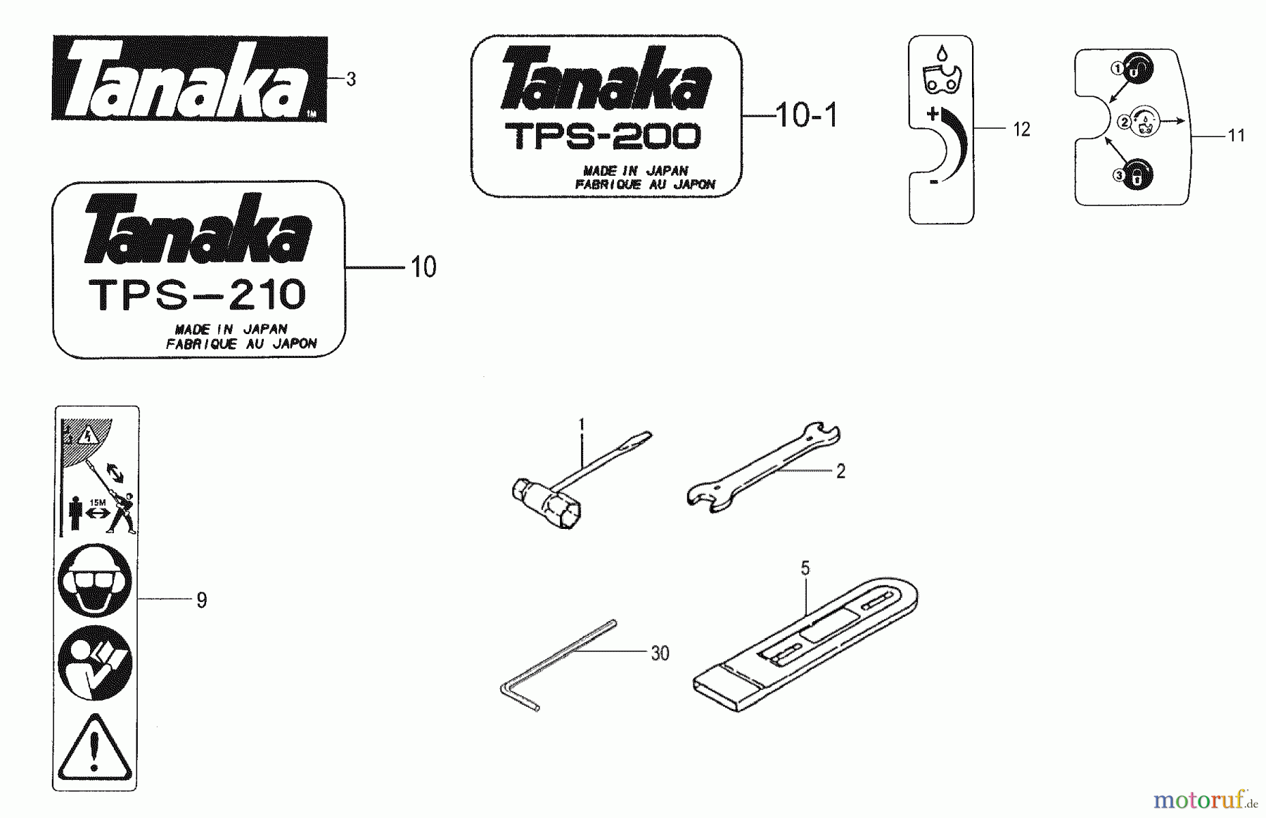  Tanaka Zubehör TPS-210 - Tanaka Pole Saw Attachment Tools & Decals