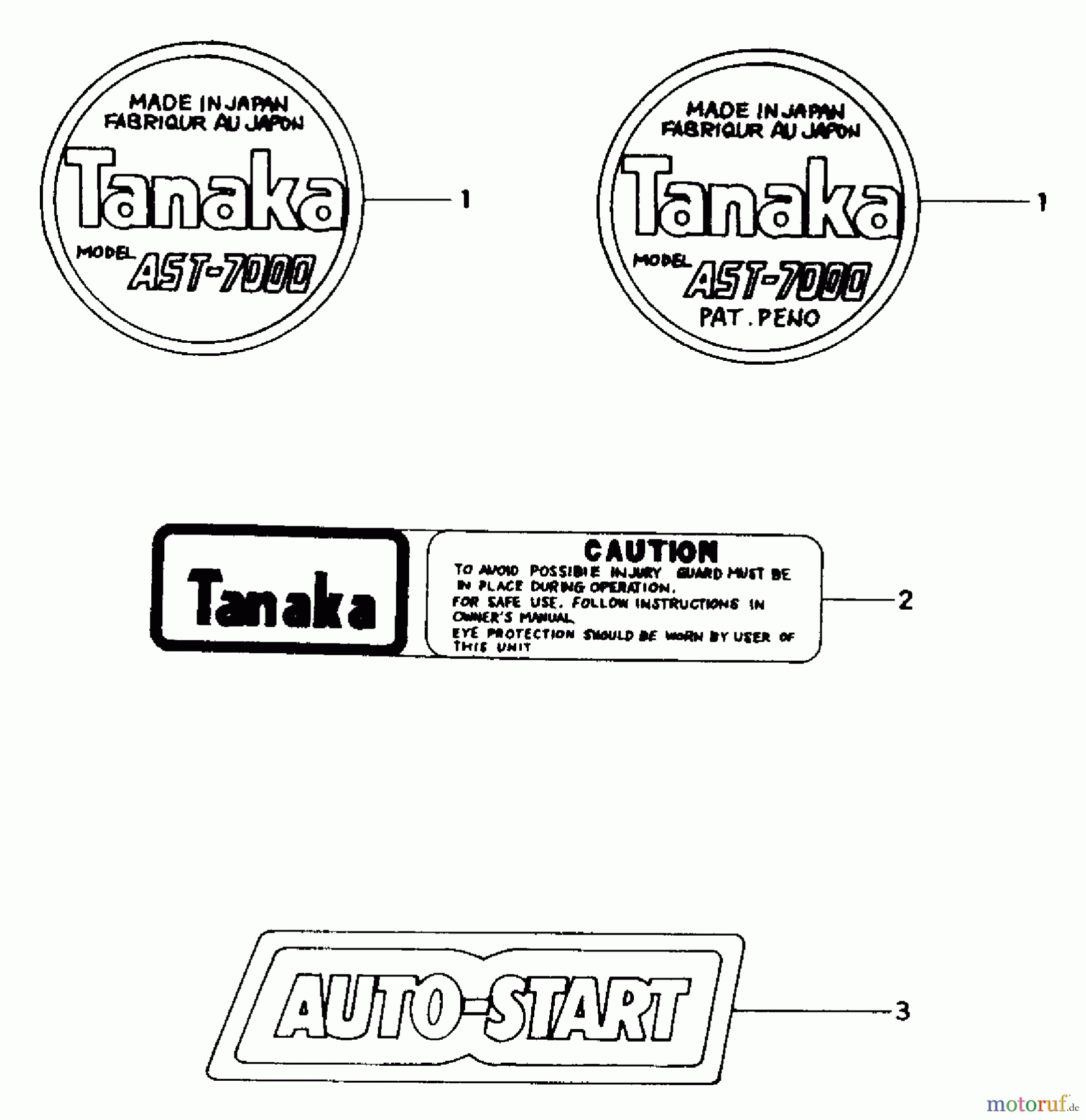  Tanaka Trimmer, Motorsensen AST-7000 - Tanaka AutoStart Brush Cutter Marks