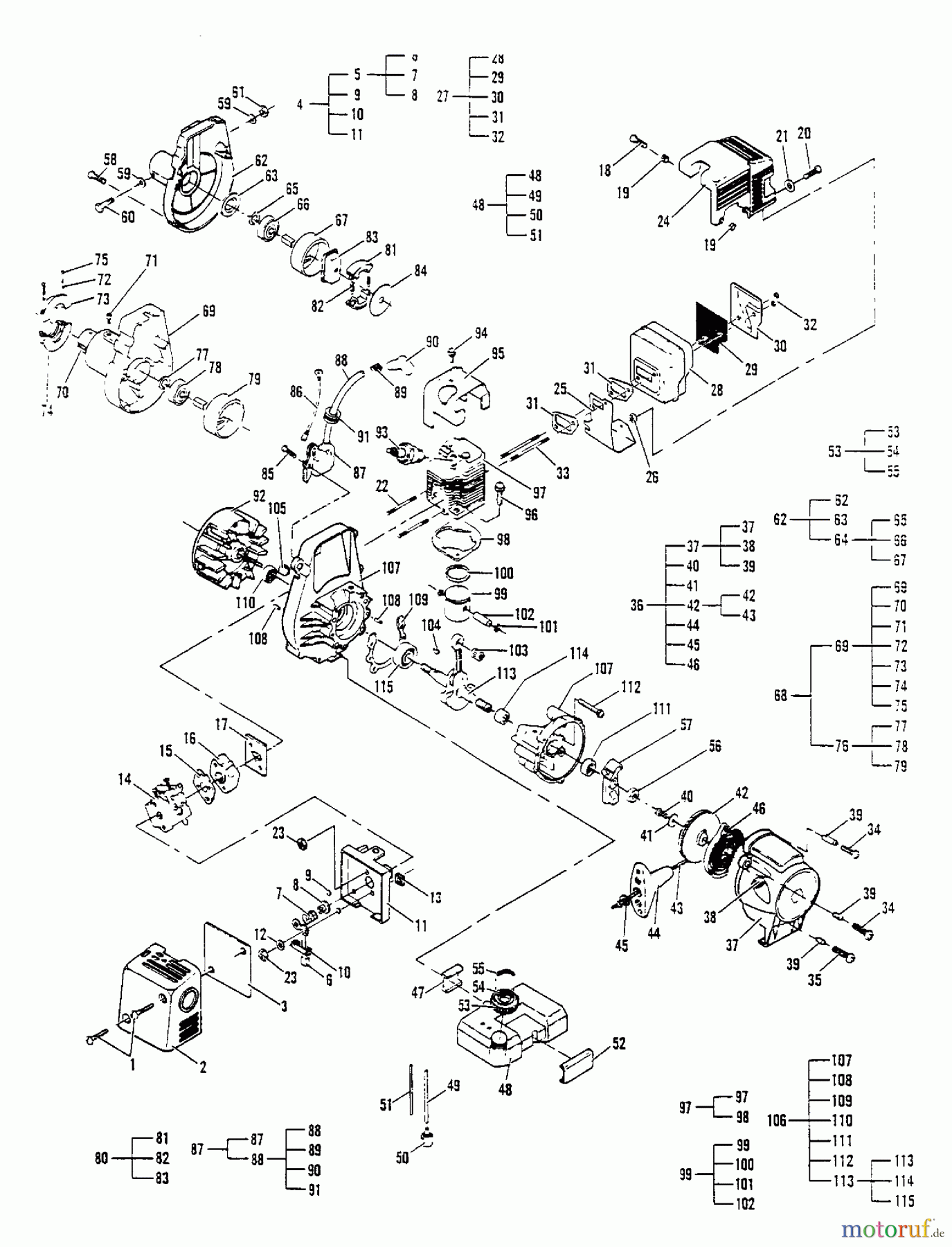  Tanaka Trimmer, Motorsensen TBC-2100 - Tanaka Trimmer / Brush Cutter Engine Assembly