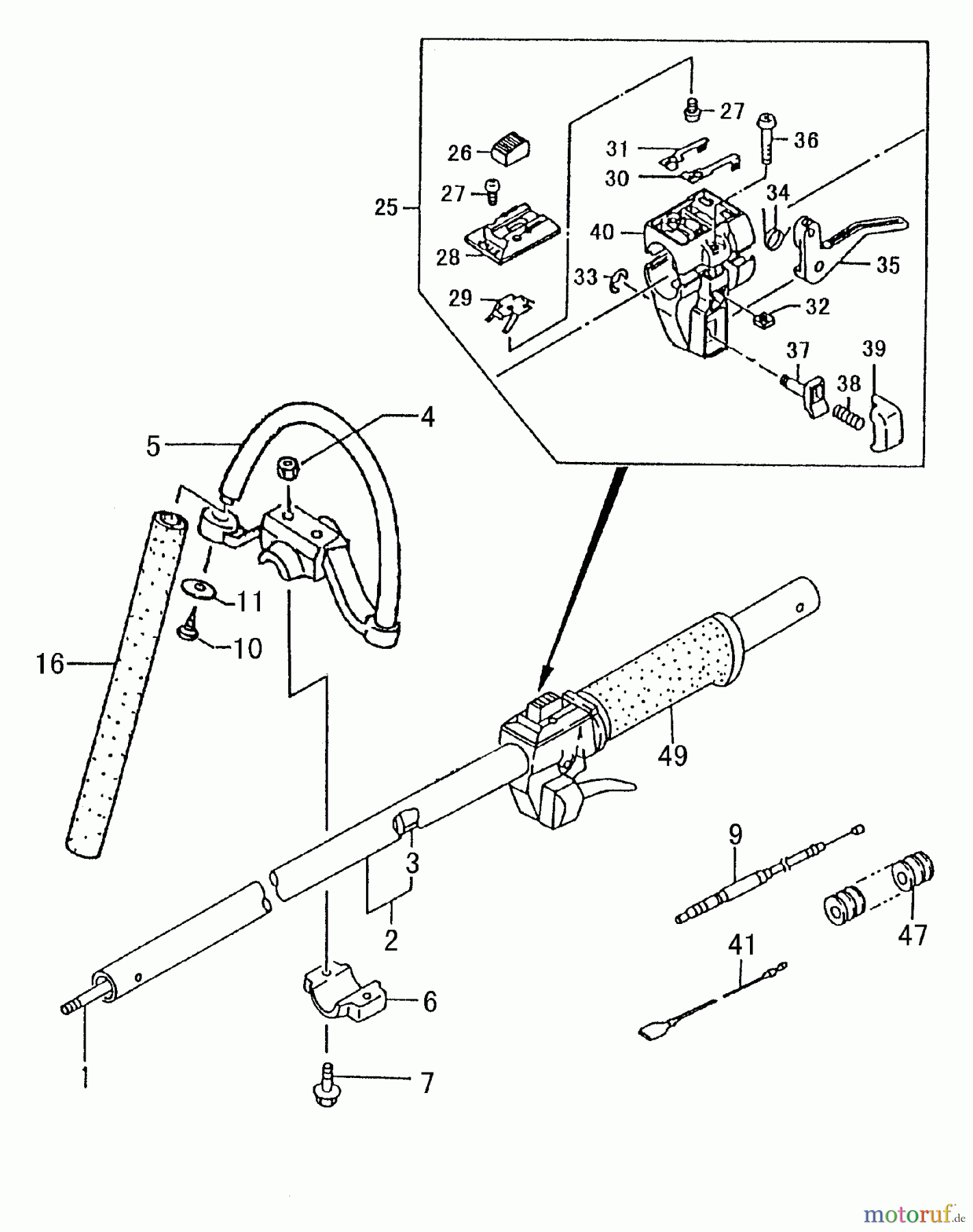  Tanaka Trimmer, Motorsensen TBC-250 - Tanaka Grass Trimmer / Brush Cutter Handle, Throttle Lever, Shaft (Part 2)