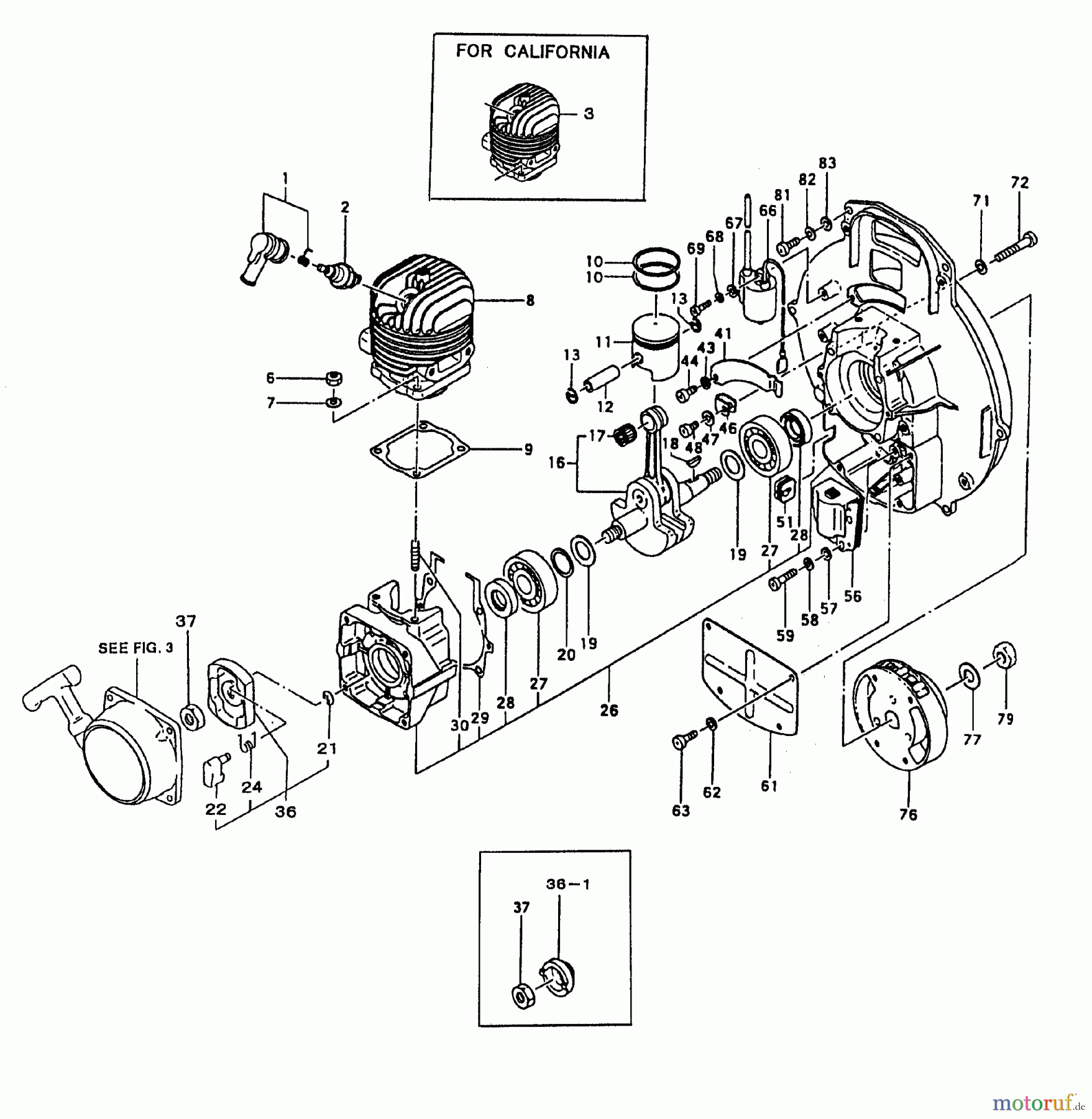 Tanaka Blasgeräte, Sauger, Häcksler, Mulchgeräte TBL-505 - Tanaka Backpack Blower Engine / Cylinder, Piston, Crankshaft