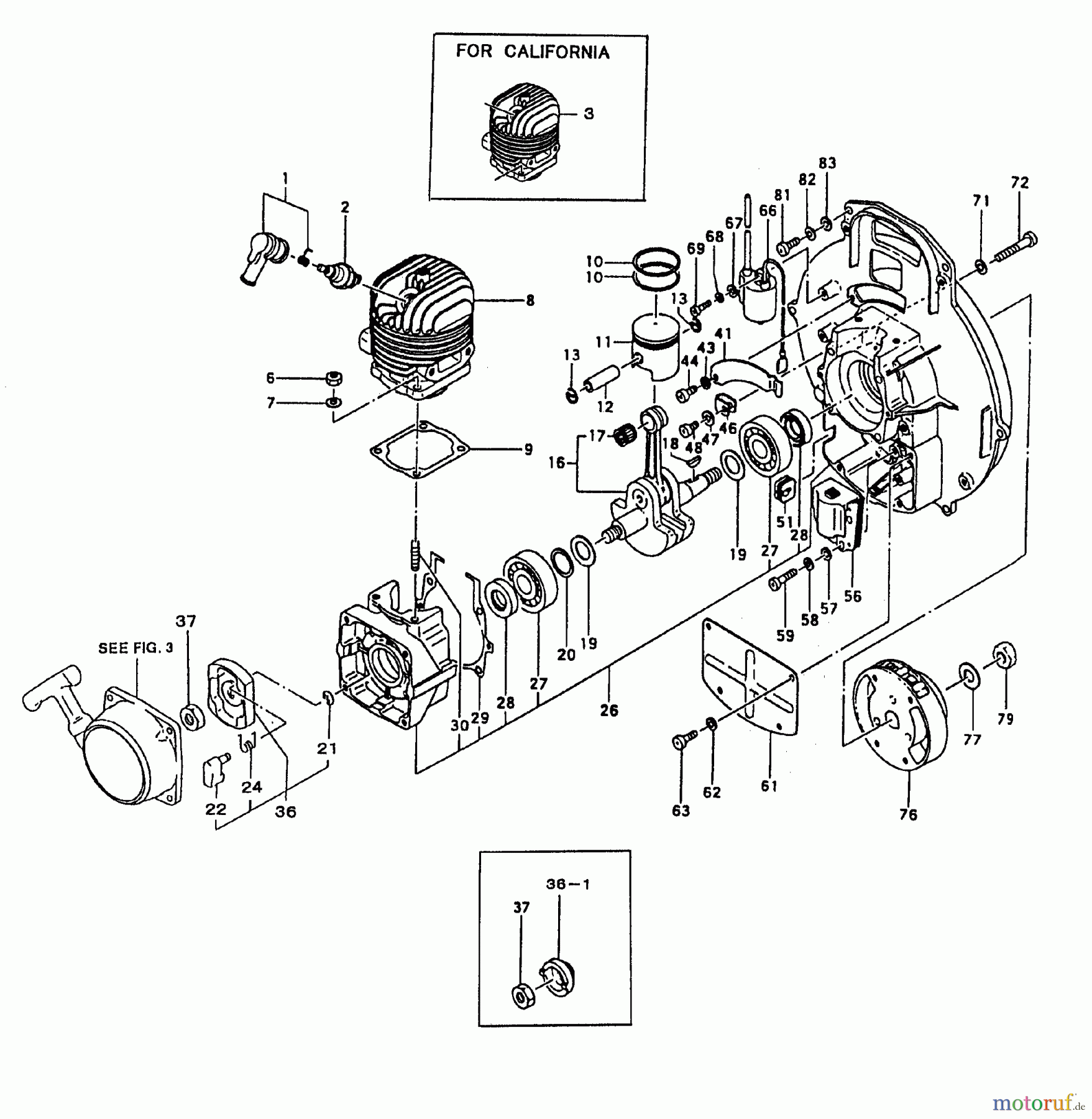  Tanaka Blasgeräte, Sauger, Häcksler, Mulchgeräte TBL-505 - Tanaka Backpack Blower Engine / Cylinder, Piston, Crankshaft