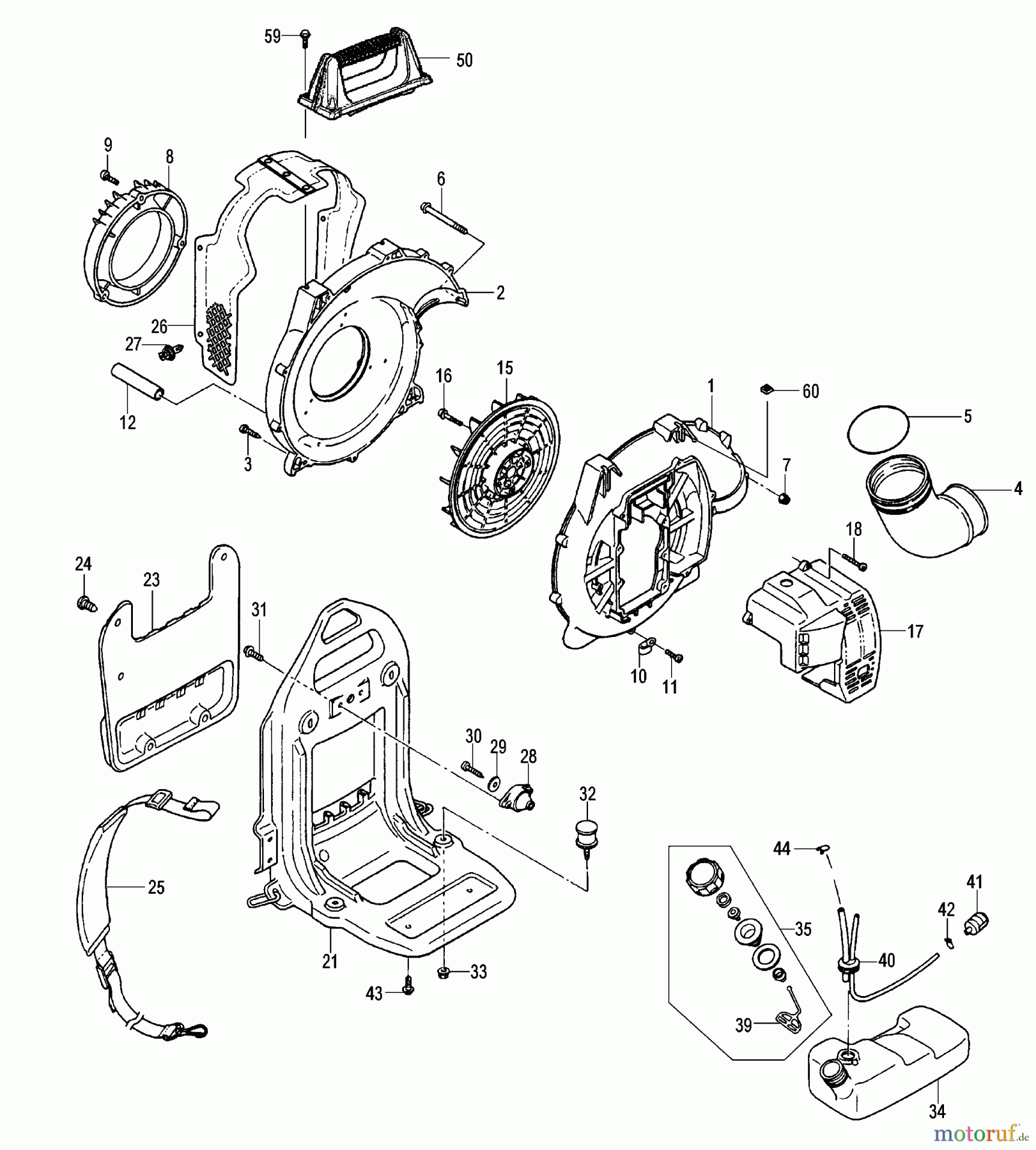  Tanaka Blasgeräte, Sauger, Häcksler, Mulchgeräte TBL-7800R - Tanaka Backpack Blower Fuel Tank & Frame