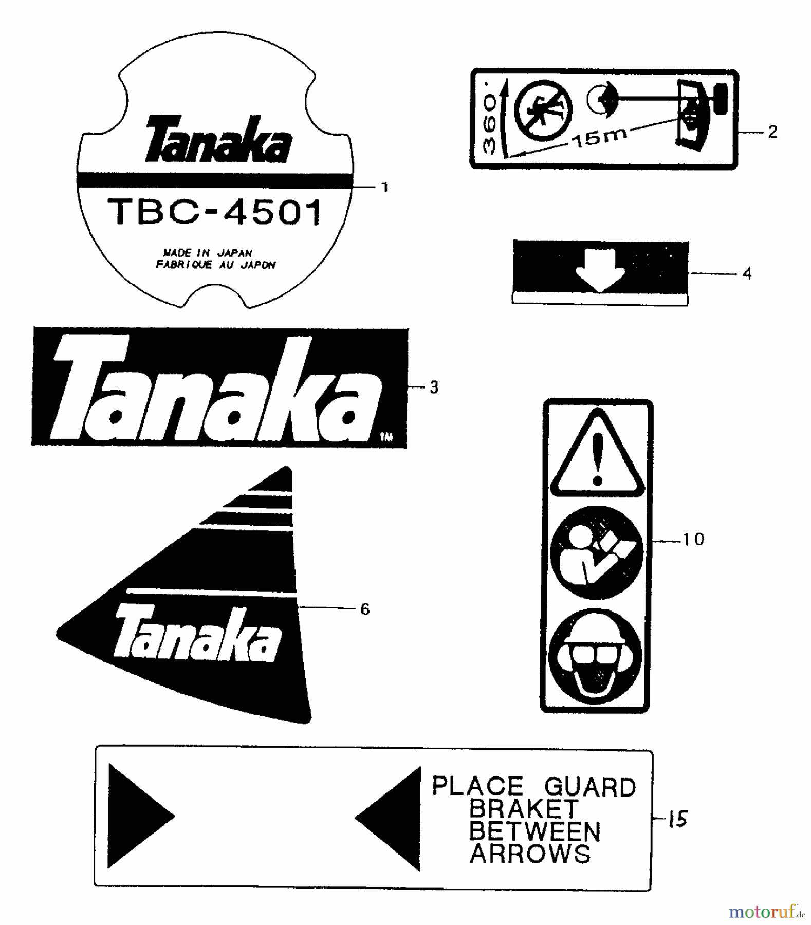  Tanaka Trimmer, Motorsensen TBC-4501 - Tanaka Brush Cutter Marks