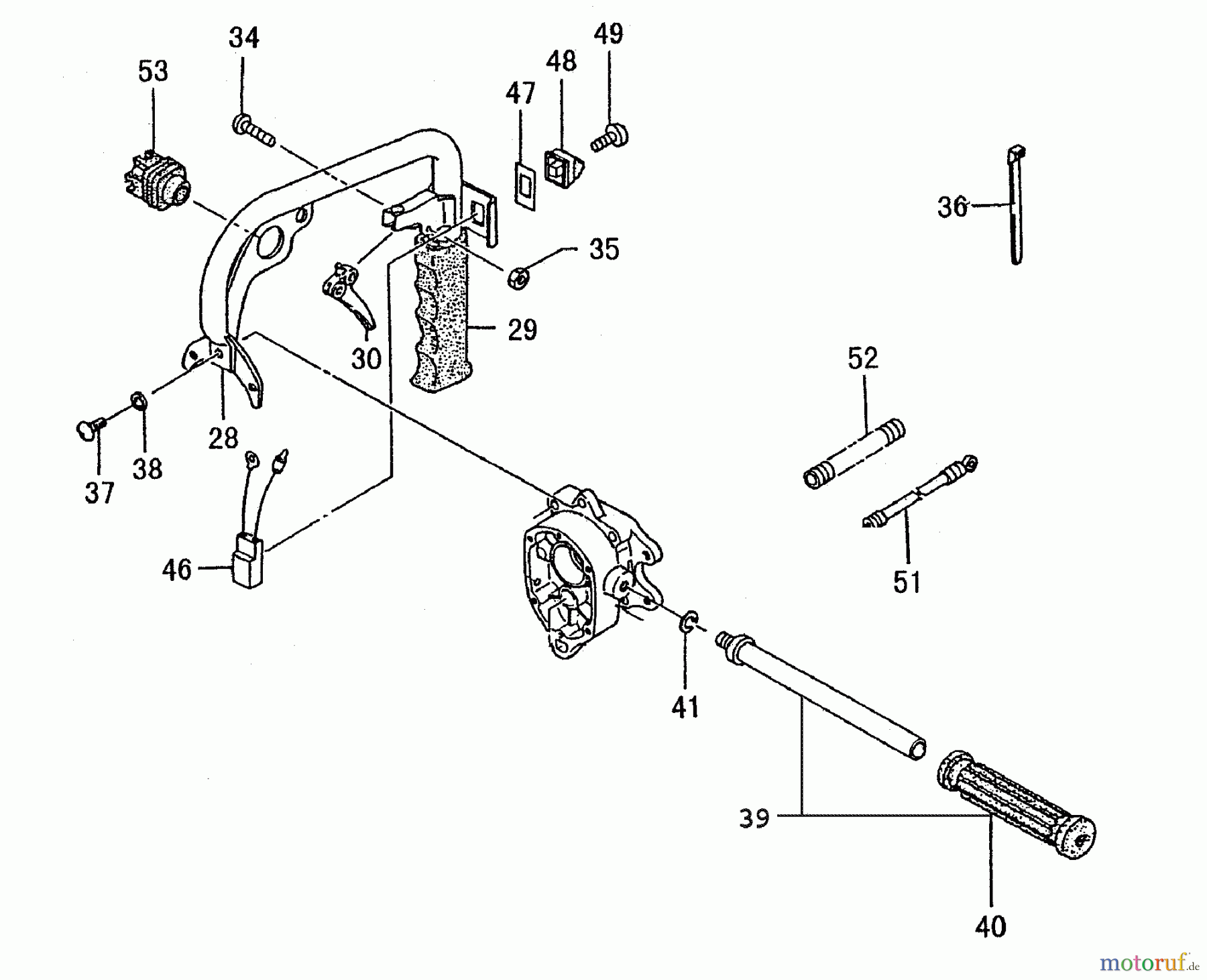  Tanaka Erdbohrer TED-210C - Tanaka Gas Drill (SN: U205952 - U268935) Handles, Throttle, Stop Switch