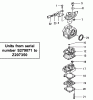 Tanaka TED-262 - Portable Gas Drill Listas de piezas de repuesto y dibujos Carburetor (Units from serial number S279071 to Z207350)