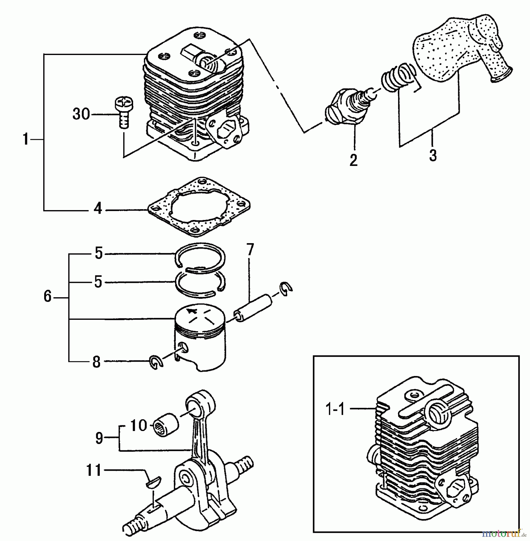  Tanaka Erdbohrer TED-262 - Tanaka Portable Gas Drill Cylinder, Piston, Crankshaft