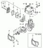 Tanaka TED-262 - Portable Gas Drill Listas de piezas de repuesto y dibujos Muffler, Clutch & Cover