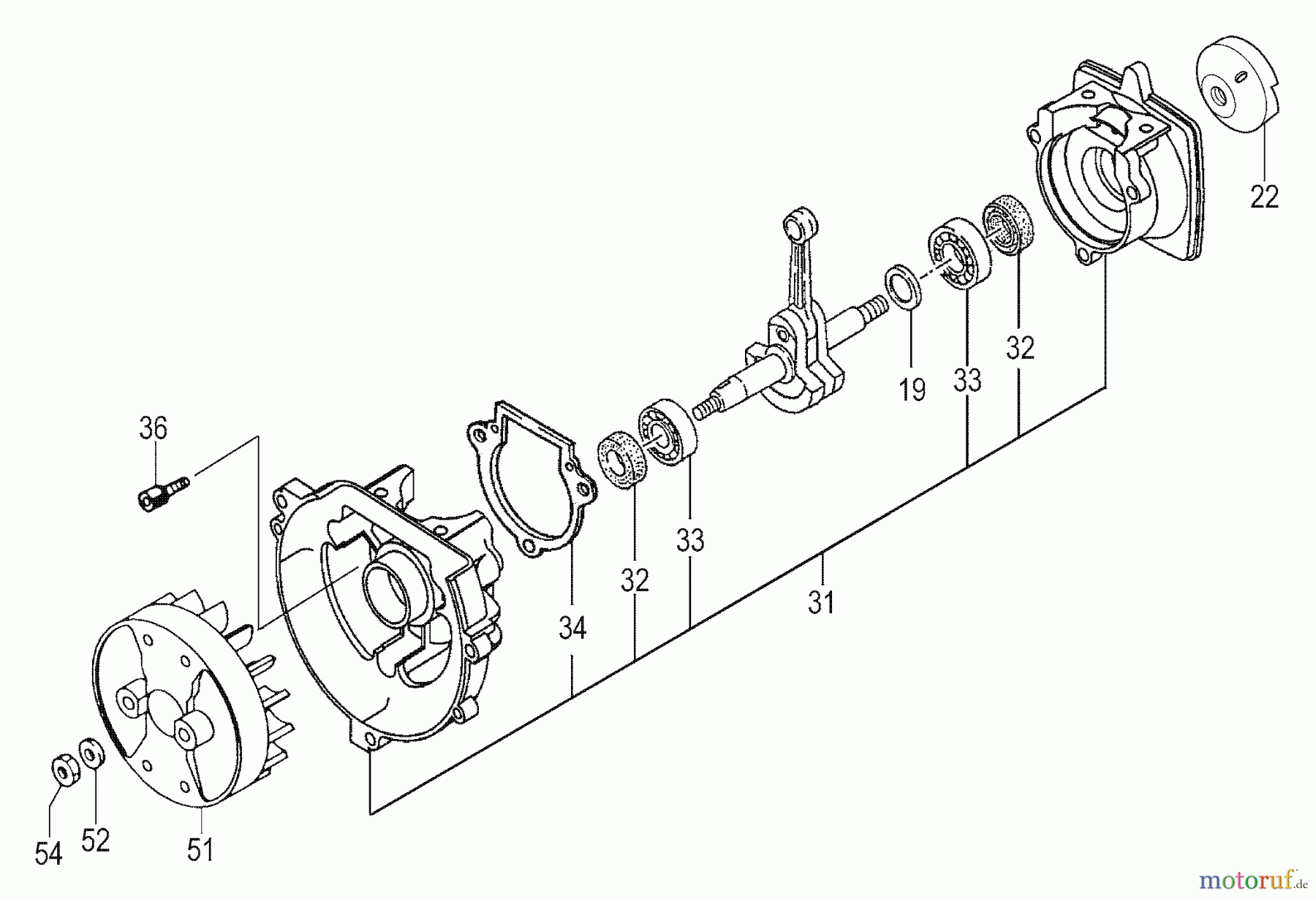  Tanaka Motoren TC-2300 - Tanaka Utility / Scooter Engine Crankcase & Flywheel