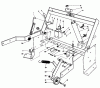 Toro 30544 (120) - 44" Side Discharge Mower, Groundsmaster 120, 1985 (500001-599999) Pièces détachées PARKING BRAKE & LIFT FRAME ASSEMBLY
