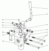 Toro 30555 (200) - 52" Side Discharge Mower, Groundsmaster 200 Series, 1989 (SN 90001-99999) Listas de piezas de repuesto y dibujos VALVE AND LEVER ASSEMBLY