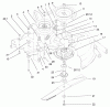 Toro 78218 - 38" Side Discharge Mower, 260 Series Lawn and Garden Tractor, 2001 (210000001-210999999) Listas de piezas de repuesto y dibujos BLADE, SPINDLE AND PULLEY ASSEMBLY