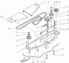 Toro 78365 - 48" Recycler Cutting Unit, 300 Series GT Classic Tractors, 1997 (7900001-7999999) Listas de piezas de repuesto y dibujos BELT COVERS, BELTS, DRIVE & IDLER PULLEYS