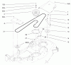 Toro 78375 - 52" Recycler Mower, 5xi Garden Tractors, 1998 (8900001-8999999) Listas de piezas de repuesto y dibujos PULLEY AND BELT ASSEMBLY