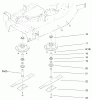 Toro 78452 - 52" Side Discharge Mower, 5xi Garden Tractors, 1999 (9900001-9999999) Listas de piezas de repuesto y dibujos SPINDLE AND BLADE ASSEMBLY