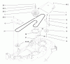 Toro 78370 - 52" Side Discharge Mower, 5xi Garden Tractors, 2001 (210000001-210999999) Listas de piezas de repuesto y dibujos PULLEY AND BELT ASSEMBLY
