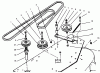 Toro 78390 - 60" Side Discharge Mower, 1995 (5900001-5999999) Listas de piezas de repuesto y dibujos DECK DRIVE BELT, IDLER AND SPINDLE PULLEY