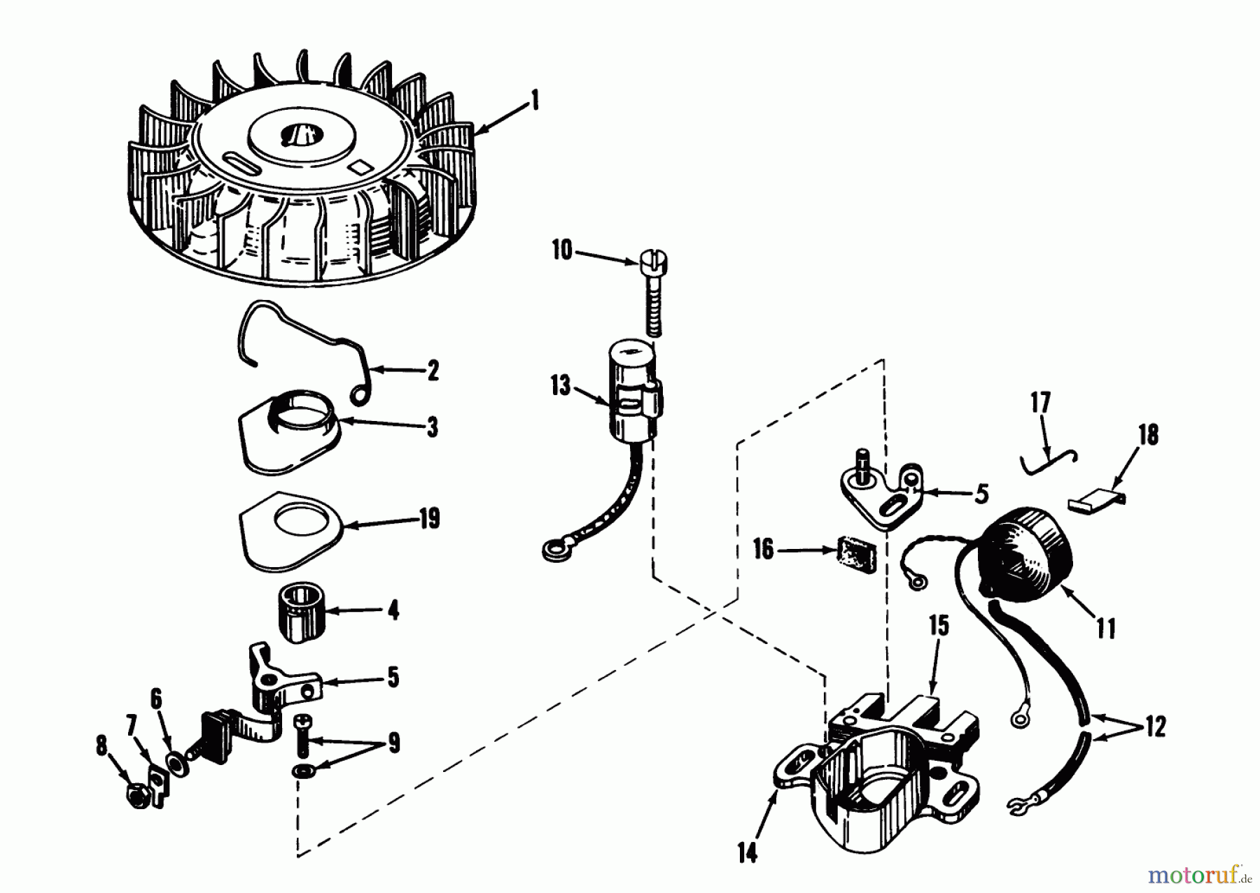 Toro Neu Mowers, Drive Unit Only 40114 - Toro Power Handle, 1973 (3000001-3999999) MAGNET0 NO. 610690A