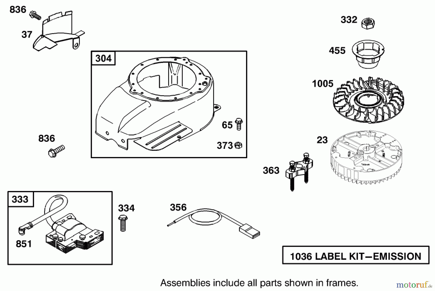 Toro Neu Accessories, Mower 105-1293 - Toro GTS 150 to 200 Conversion Kit, 1995-97 Super Recycler Lawnmowers FLYWHEEL ASSEMBLY ENGINE GTS-200
