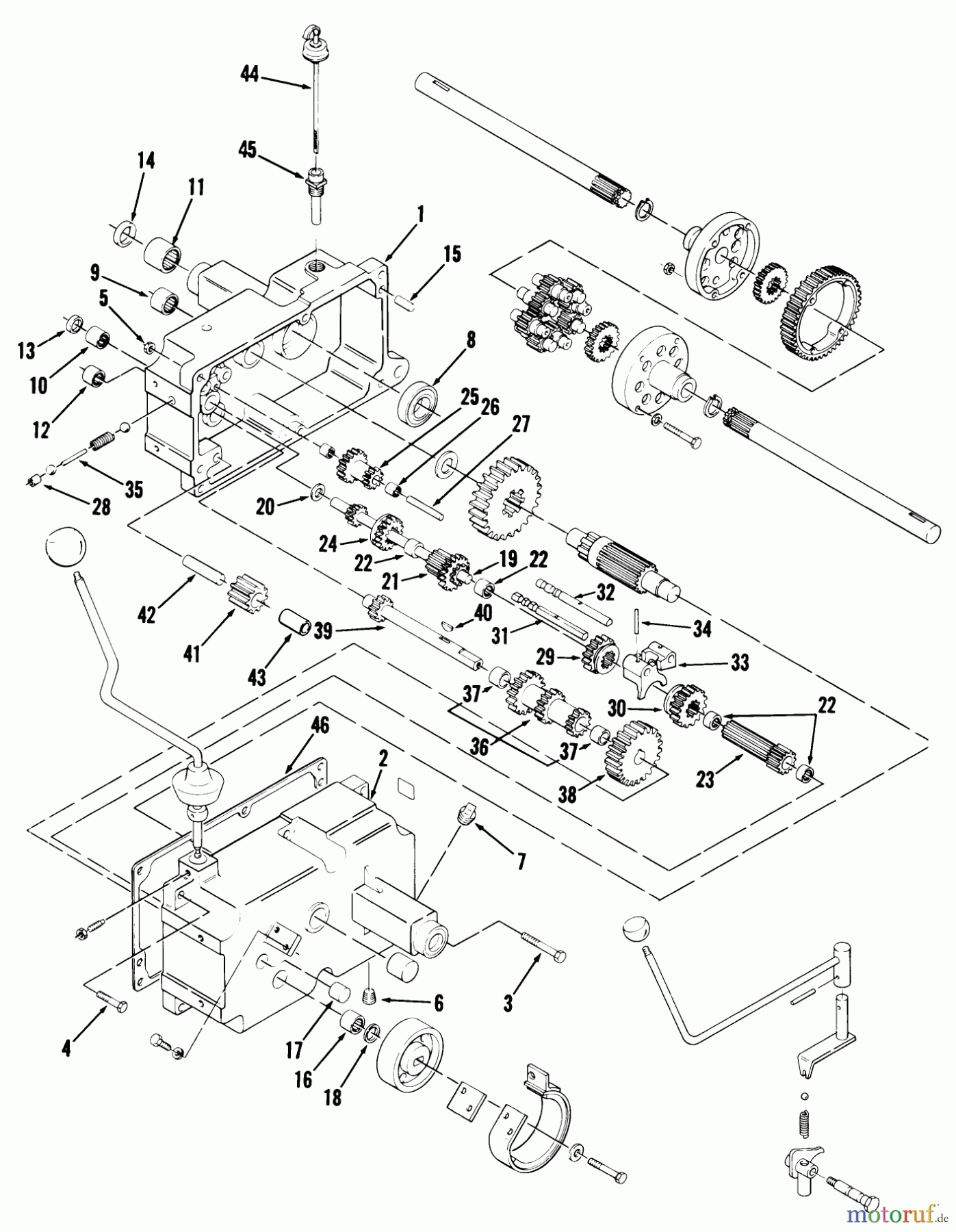  Toro Neu Mowers, Lawn & Garden Tractor Seite 1 01-16K801 (C-165) - Toro C-165 8-Speed Tractor, 1980 MECHANICAL TRANSMISSION-8 SPEED #1