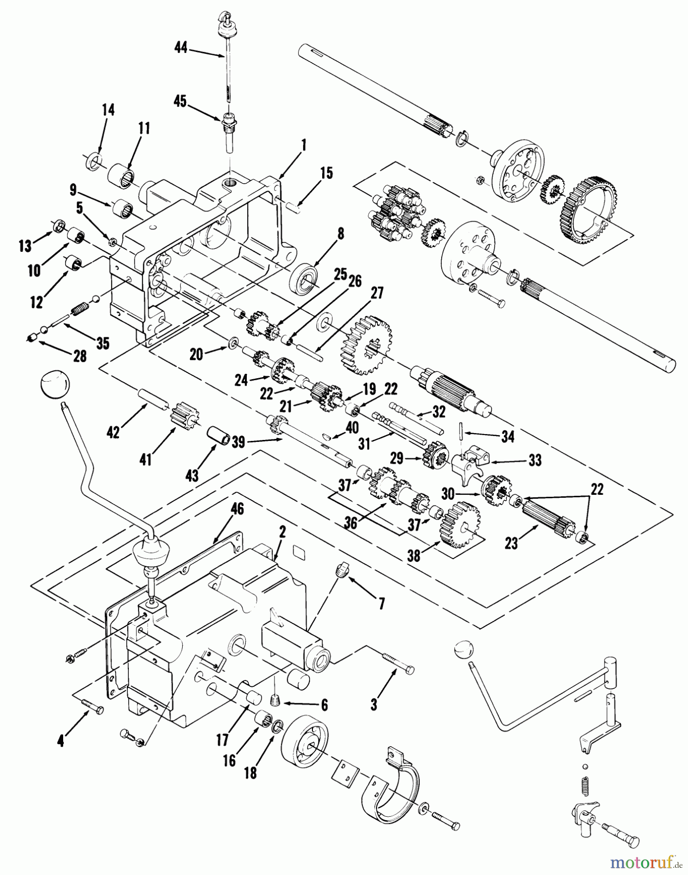  Toro Neu Mowers, Lawn & Garden Tractor Seite 1 01-16K802 (C-165) - Toro C-165 8-Speed Tractor, 1981 MECHANICAL TRANSMISSION-8 SPEED #1