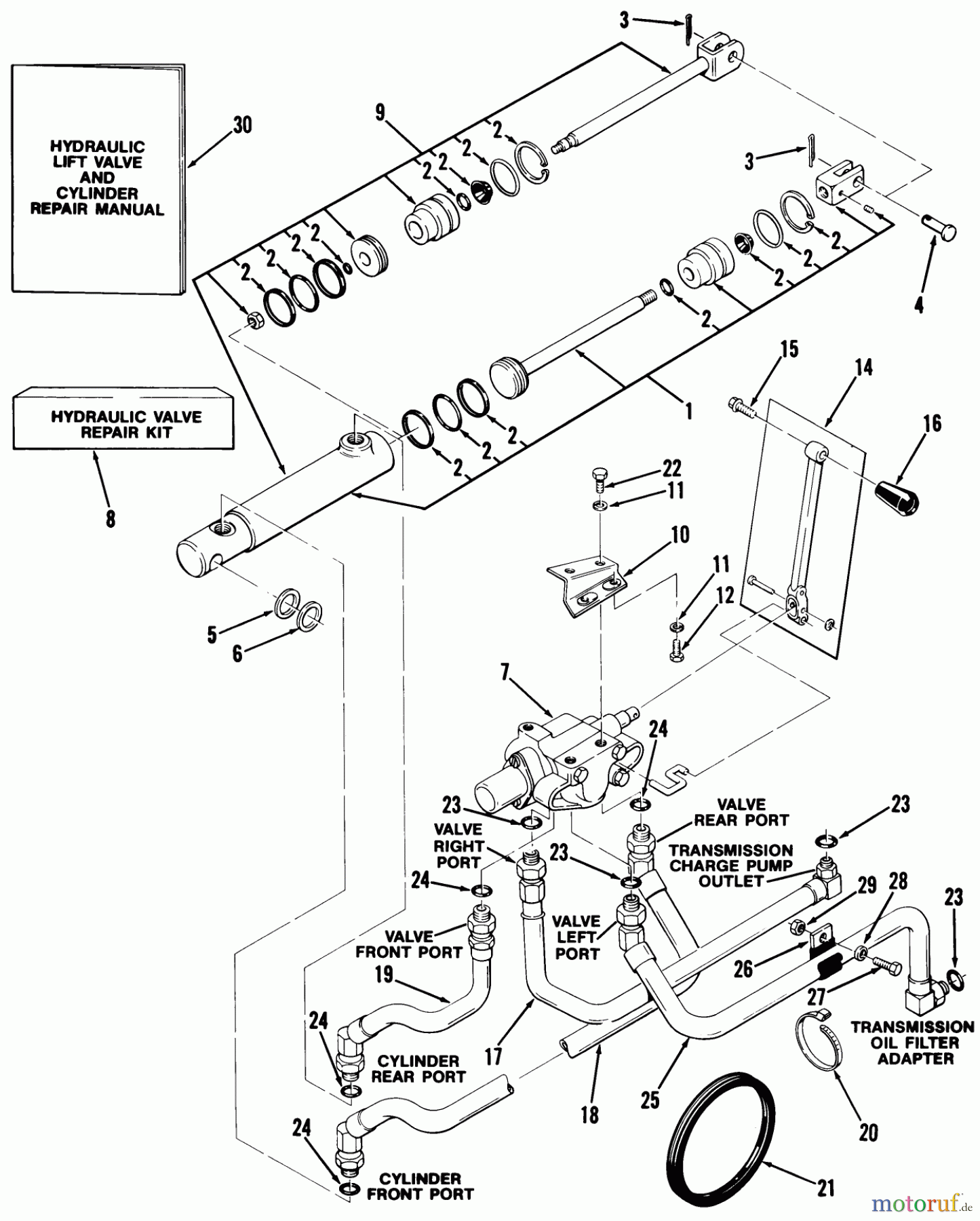  Toro Neu Mowers, Lawn & Garden Tractor Seite 1 01-10K803 (C-105) - Toro C-105 8-Speed Tractor, 1982 HYDRAULIC SYSTEM