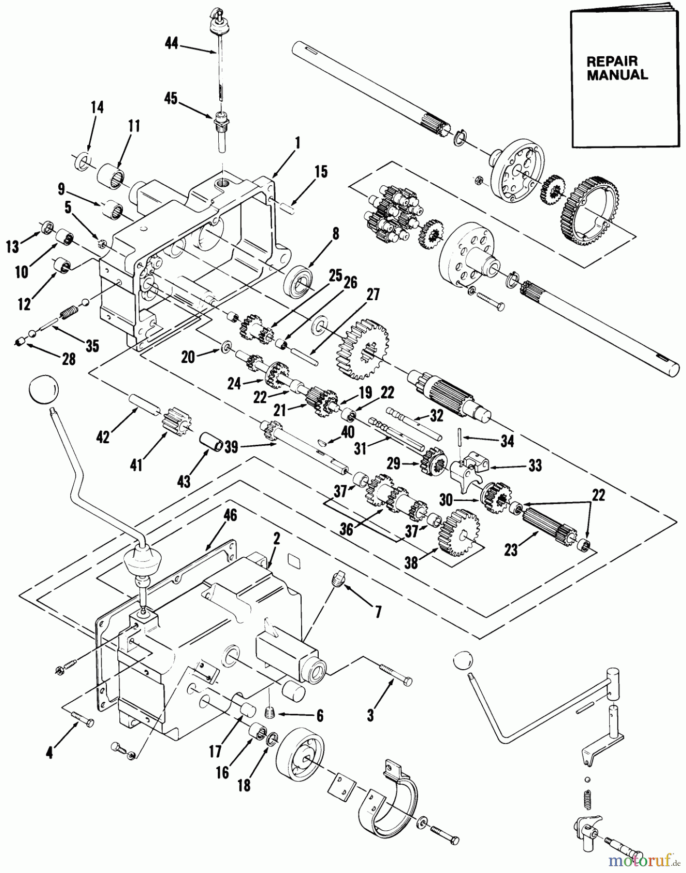  Toro Neu Mowers, Lawn & Garden Tractor Seite 1 01-17KE02 (C-175) - Toro C-175 Twin Automatic Tractor, 1982 MECHANICAL TRANSMISSION-8 SPEED