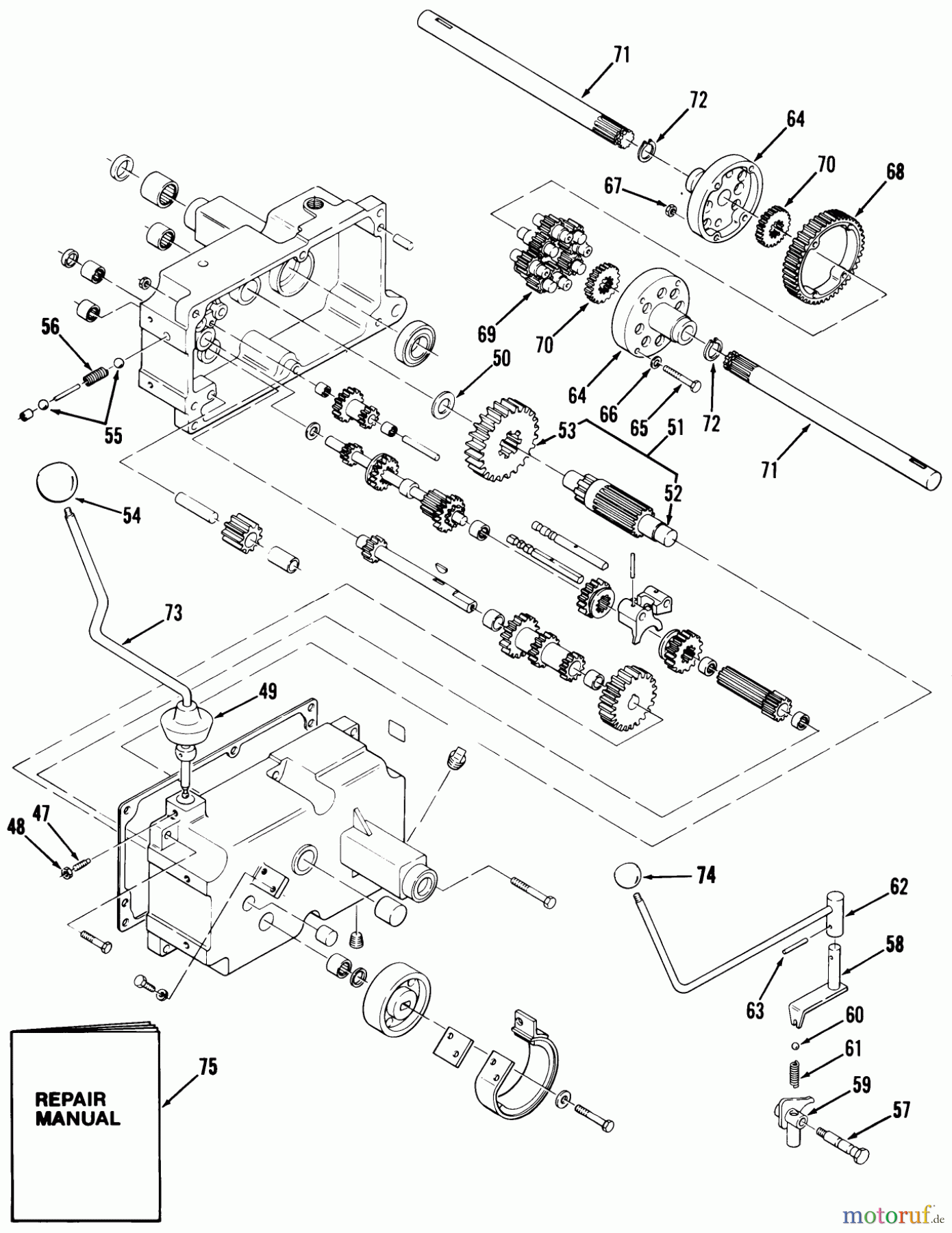  Toro Neu Mowers, Lawn & Garden Tractor Seite 1 01-10K803 (C-105) - Toro C-105 8-Speed Tractor, 1982 MECHANICAL TRANSMISSION-8 SPEED (CONT-D)