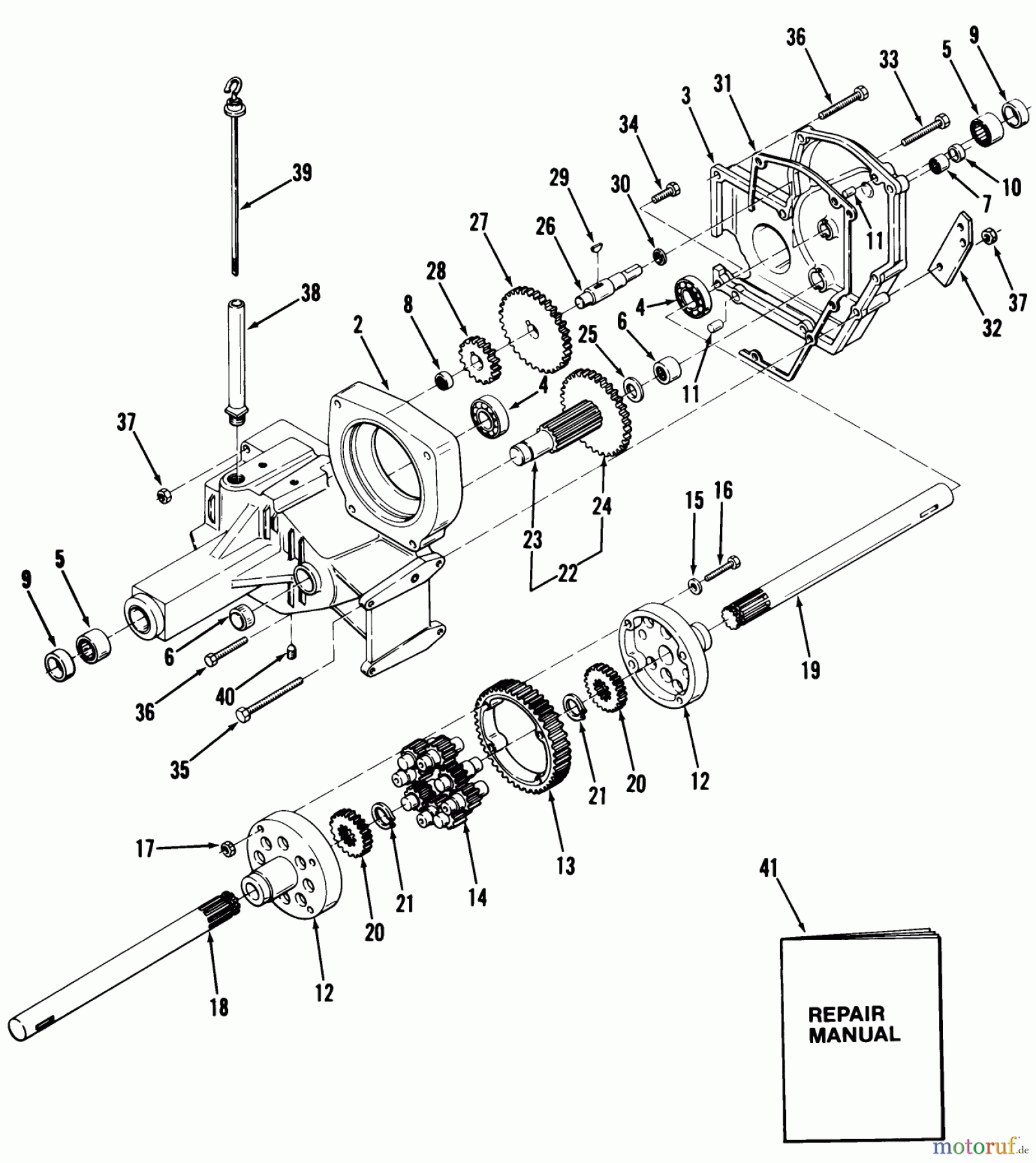  Toro Neu Mowers, Lawn & Garden Tractor Seite 1 01-12K803 (C-125) - Toro C-125 8-Speed Tractor, 1982 TRANSAXLE