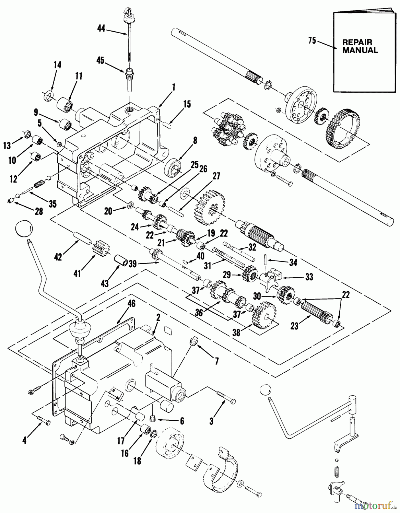  Toro Neu Mowers, Lawn & Garden Tractor Seite 1 11-12K801 (C-125) - Toro C-125 8-Speed Tractor, 1983 MECHANICAL TRANSMISSION-8 SPEED #1